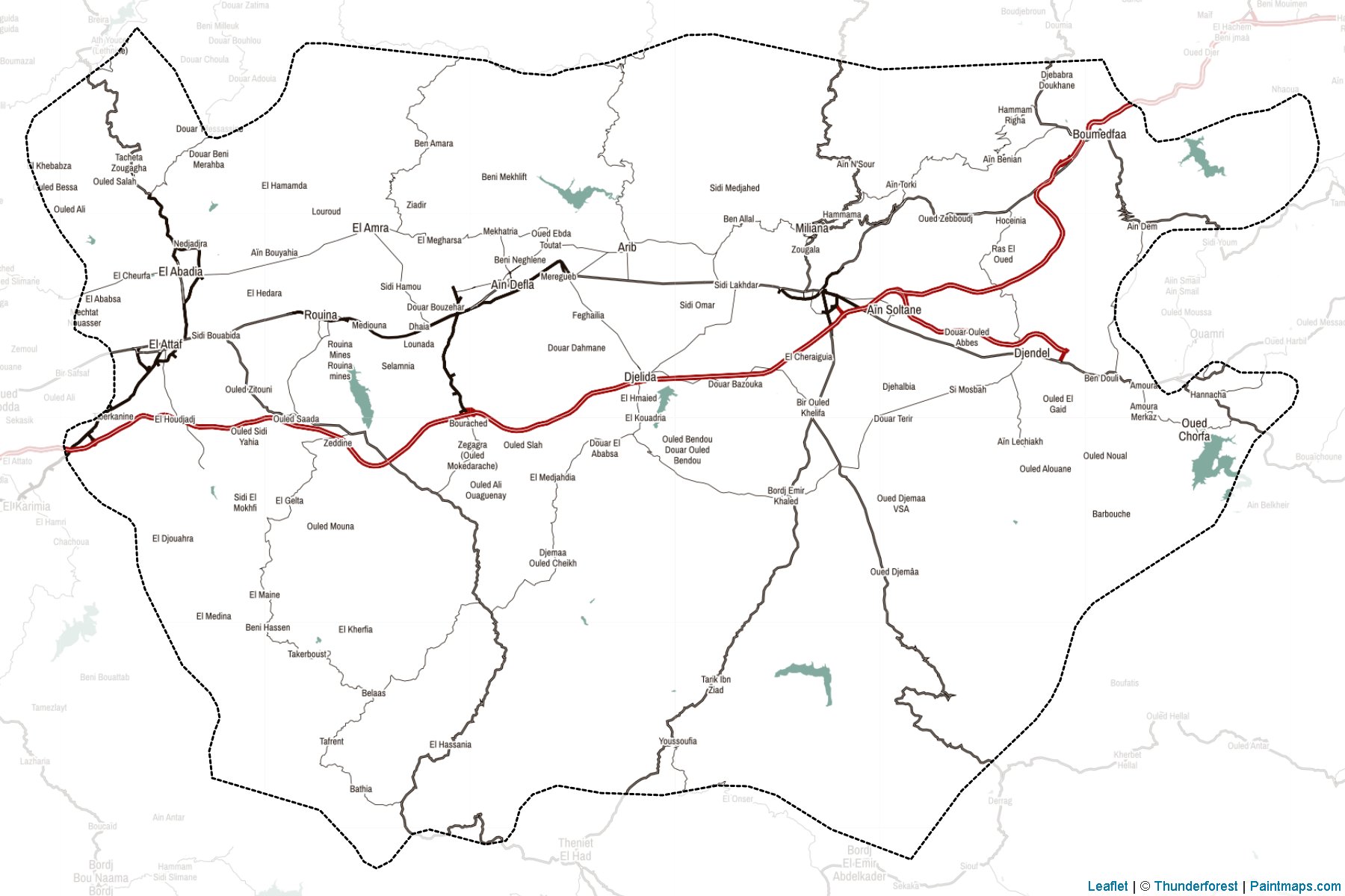 Ayn el Defla Vilayeti (Cezayir) Haritası Örnekleri-2