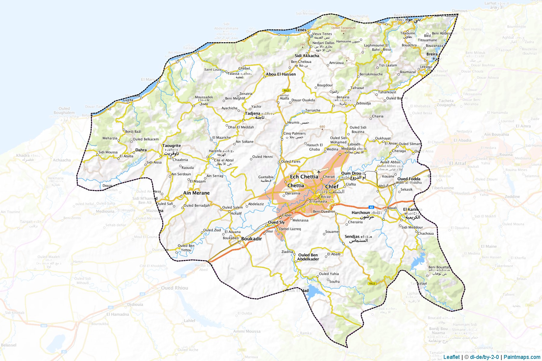 Muestras de recorte de mapas Chlef (Argelia)-1