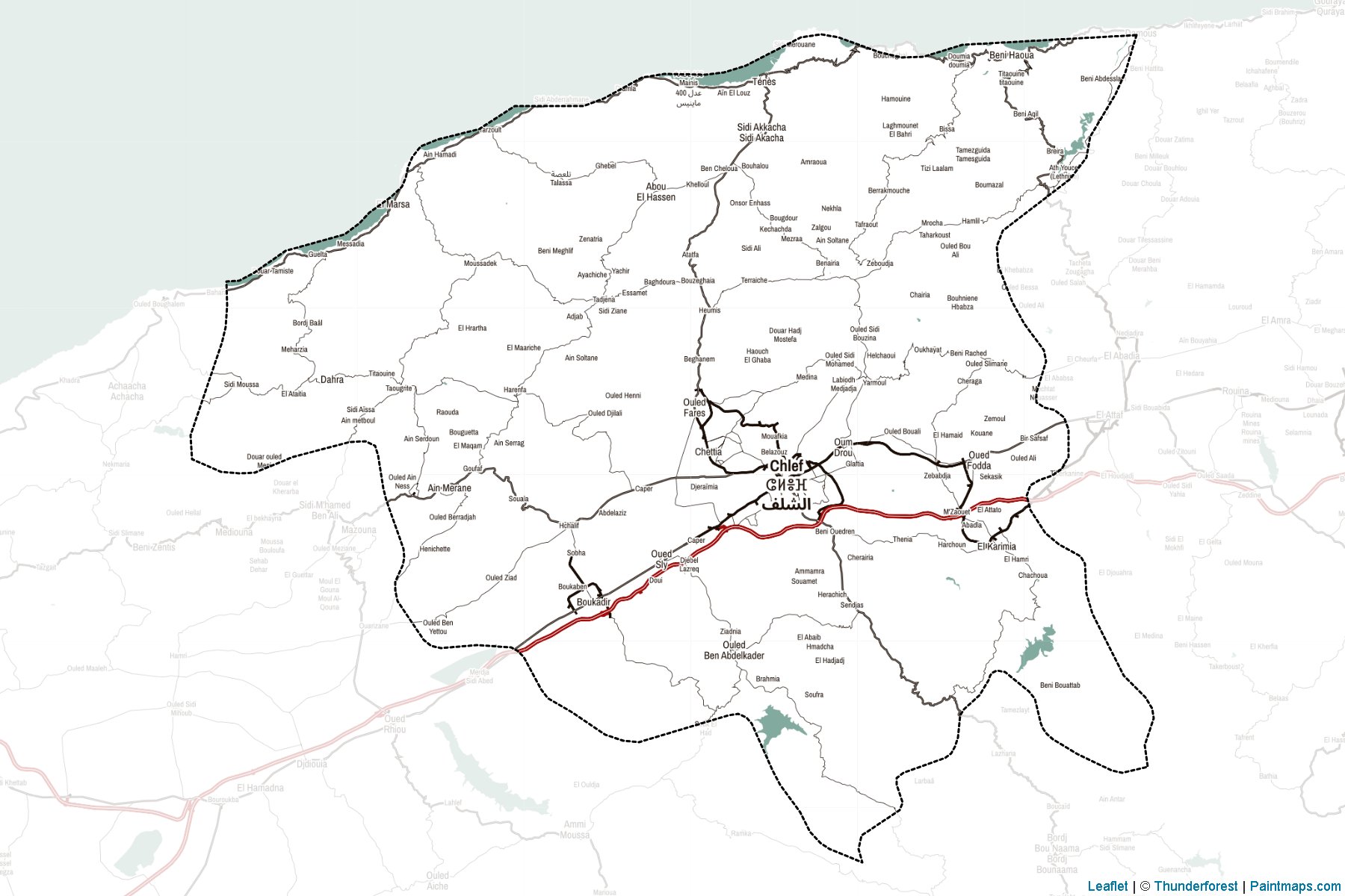 Muestras de recorte de mapas Chlef (Argelia)-2