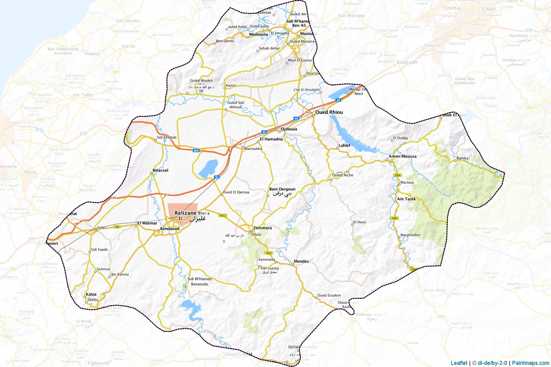 Muestras de recorte de mapas Relizane (Argelia)-1