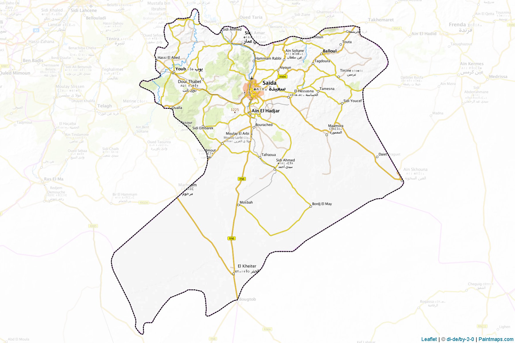 Muestras de recorte de mapas Saida (Argelia)-1