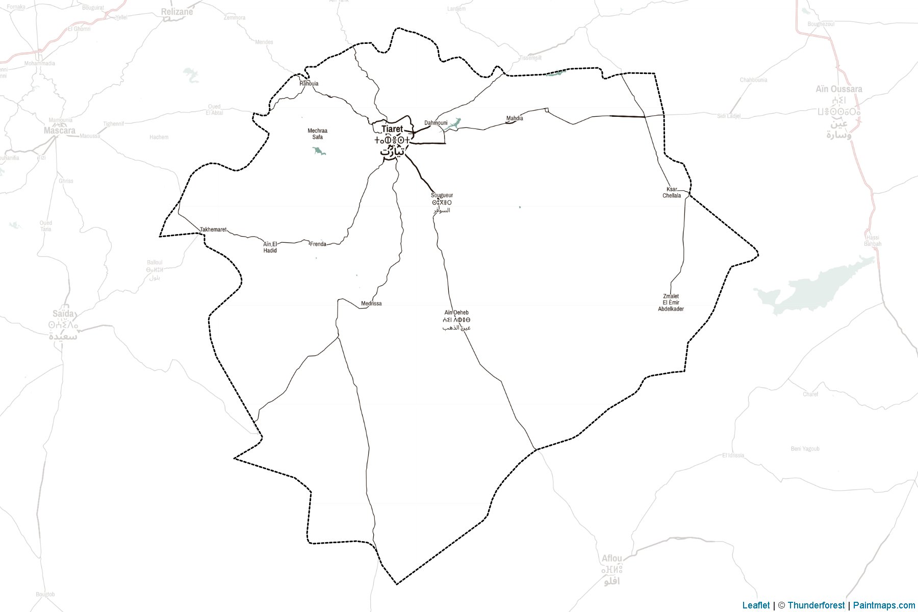 Muestras de recorte de mapas Tiaret (Argelia)-2