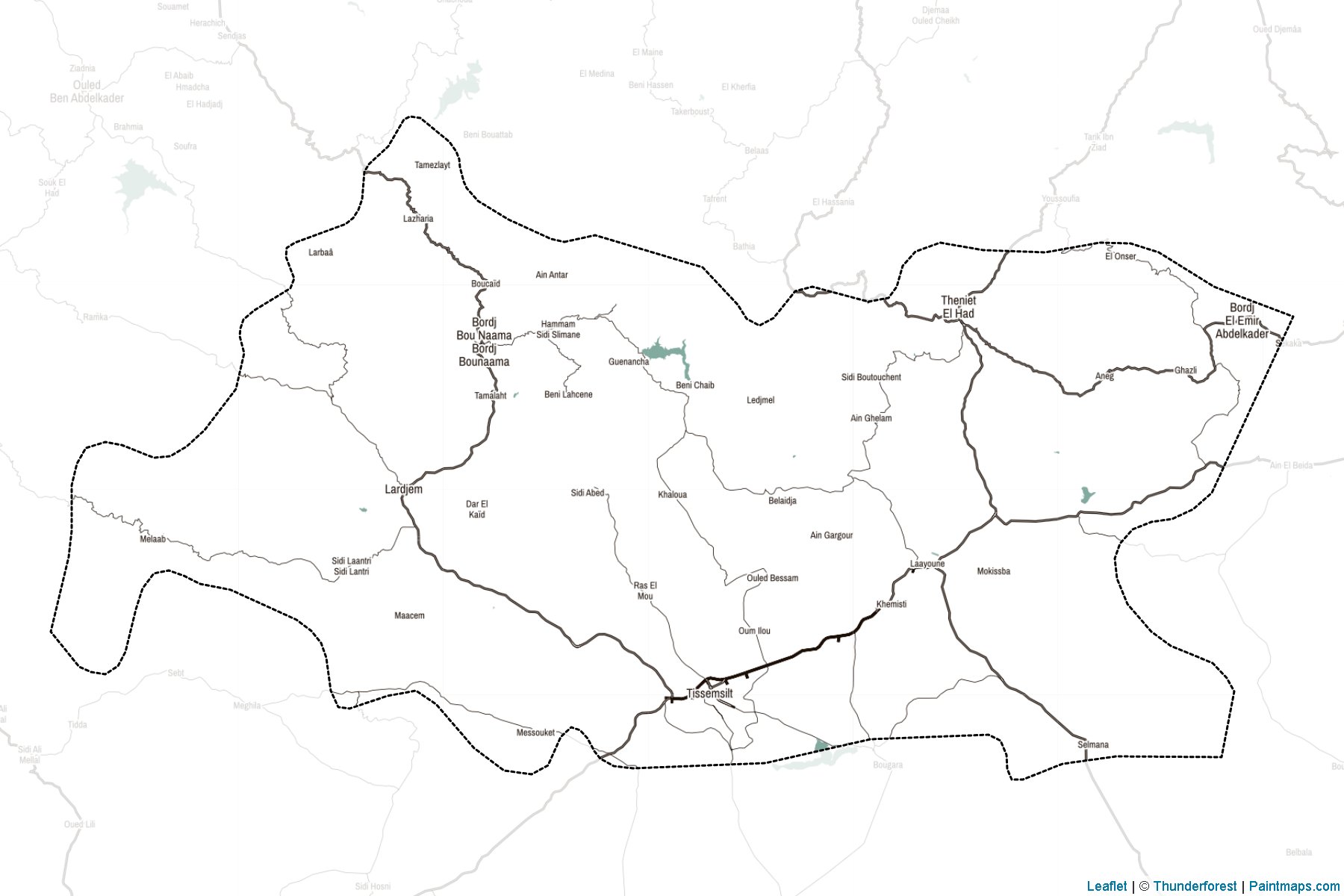 Muestras de recorte de mapas Tissemsilt (Argelia)-2