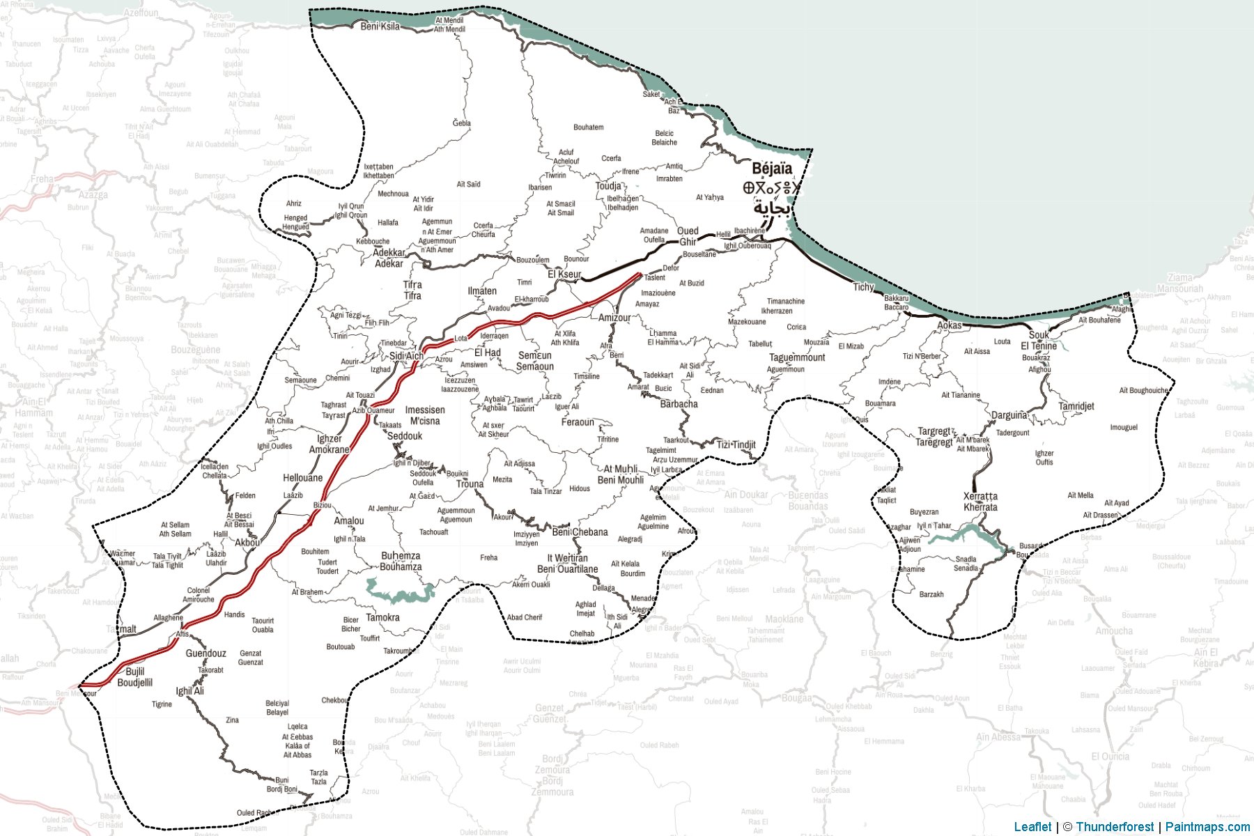 Muestras de recorte de mapas Béjaia (Argelia)-2