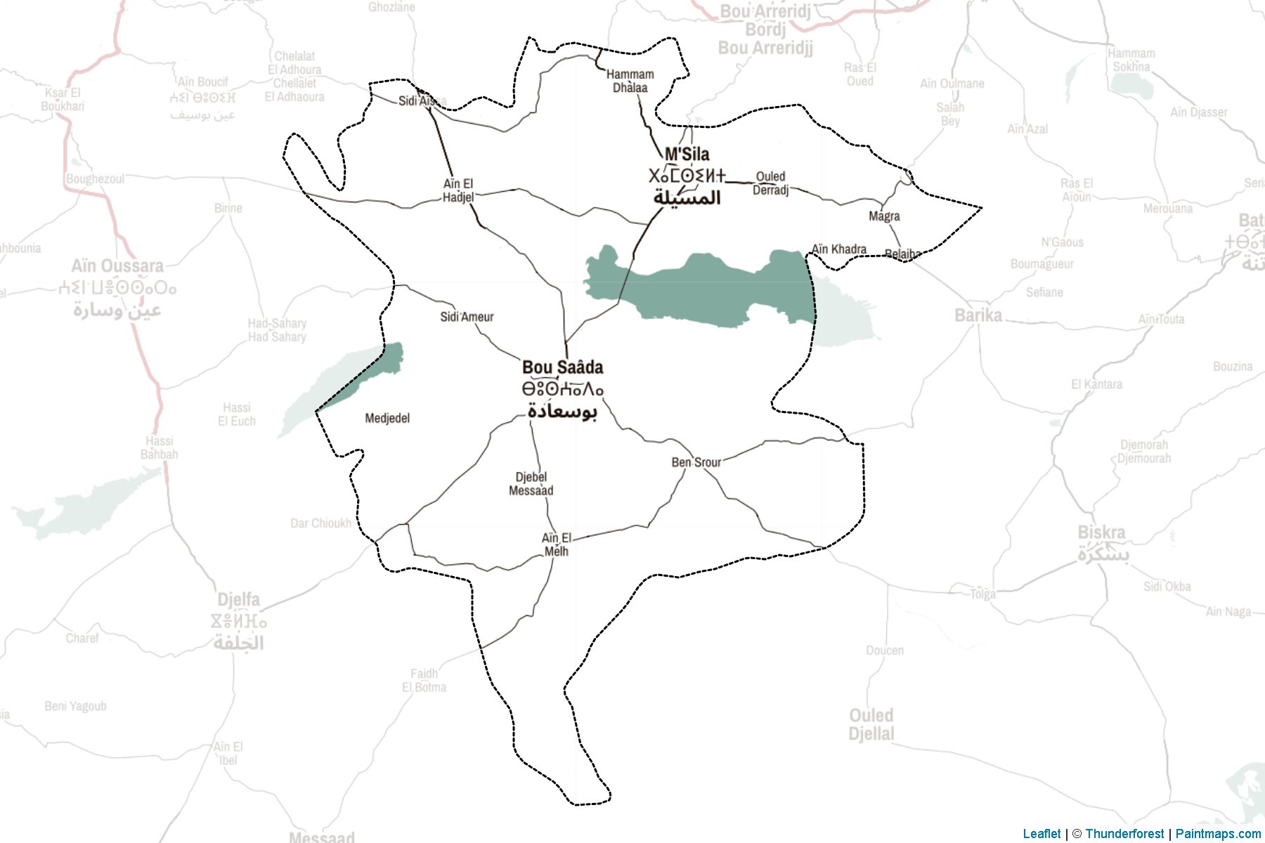 Muestras de recorte de mapas M'sila (Argelia)-2