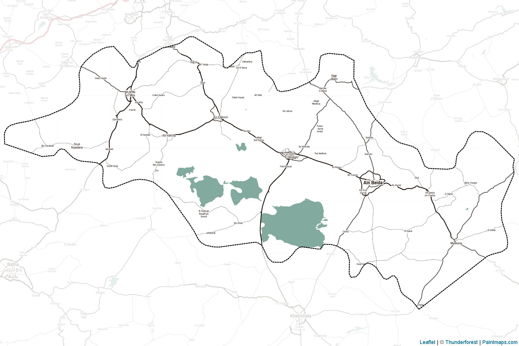 Muestras de recorte de mapas Oum el Bouaghi (Argelia)-2