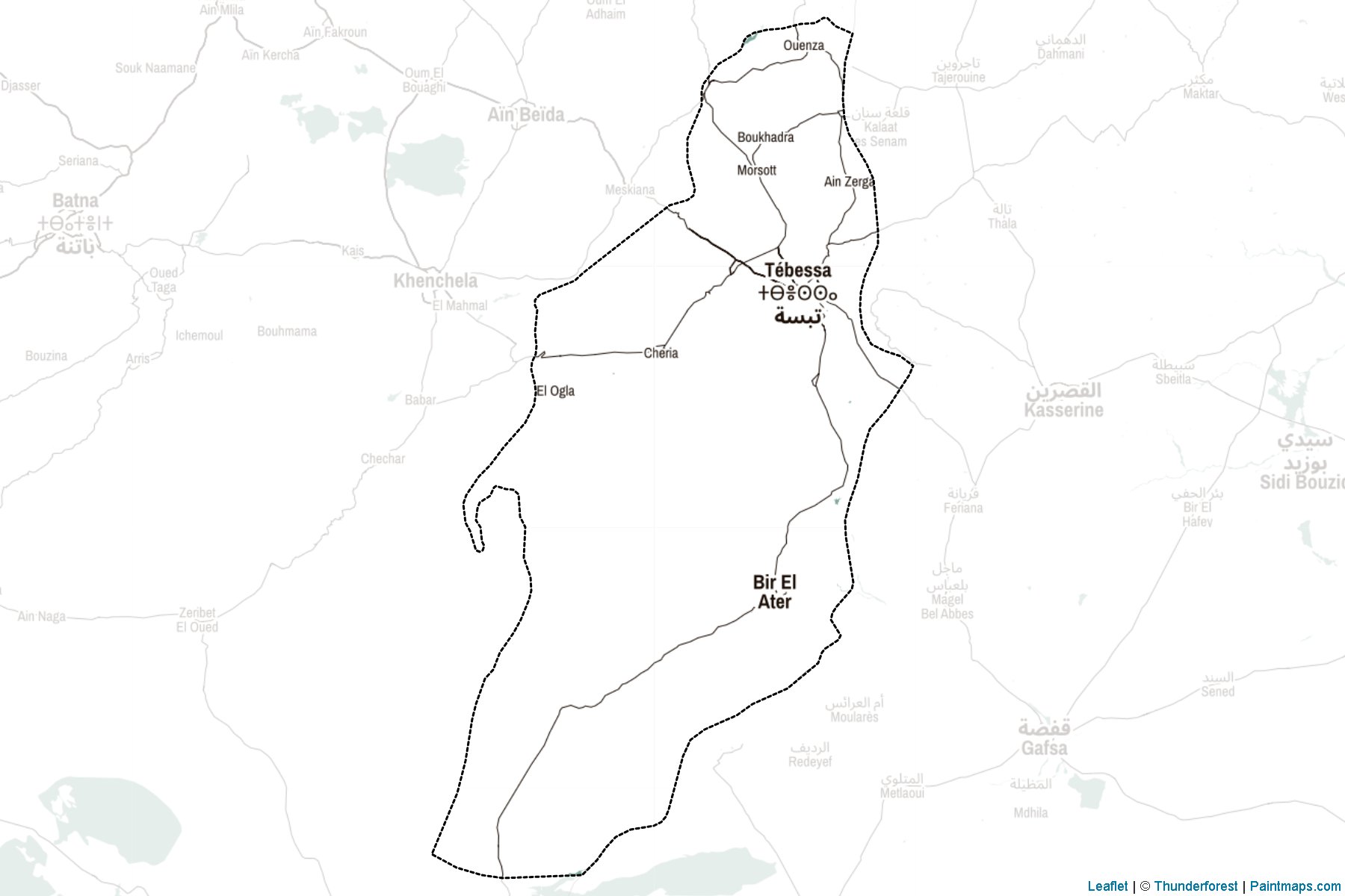 Muestras de recorte de mapas Tébessa (Argelia)-2