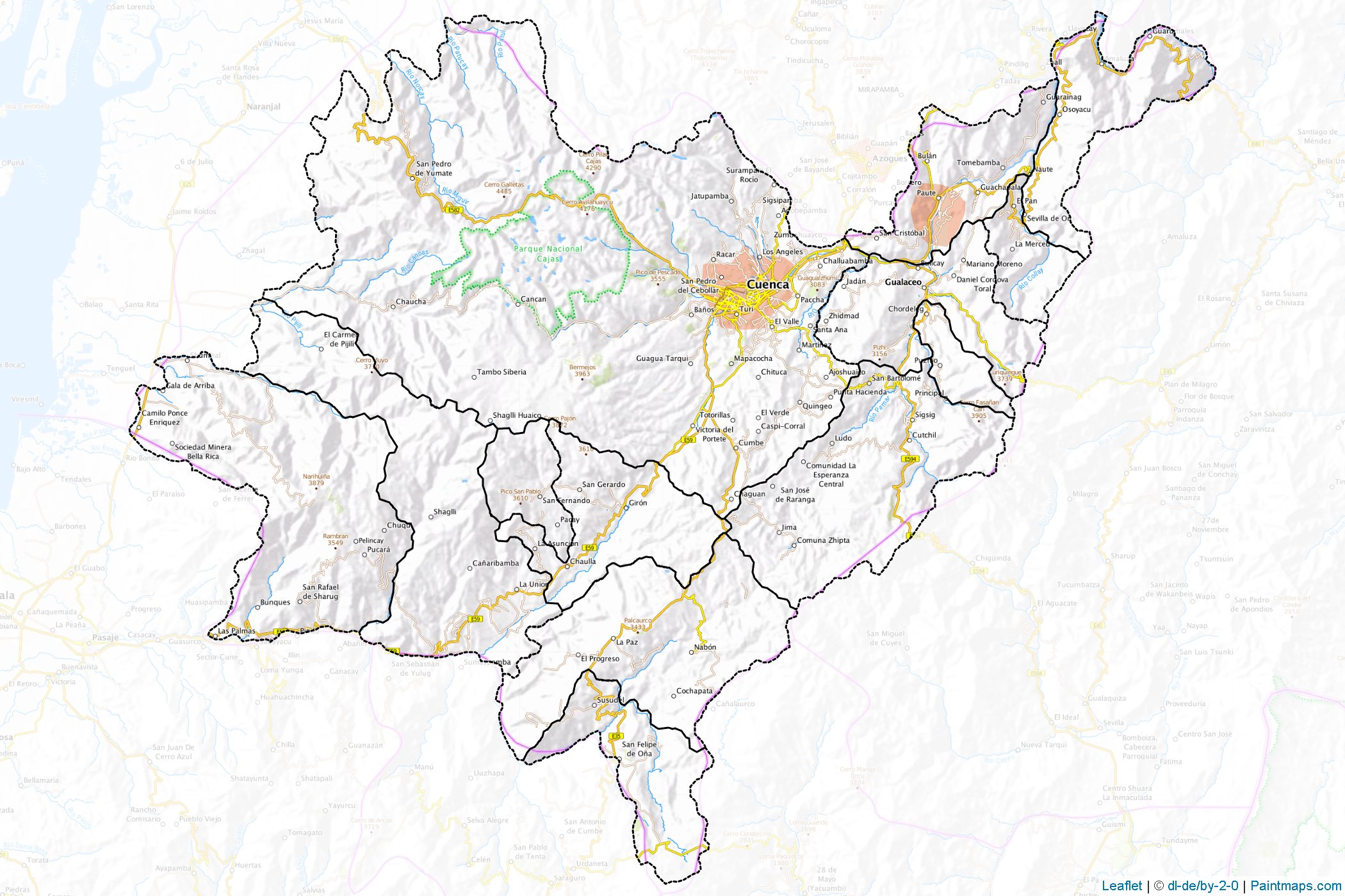 Azuay Province (Ekvador) Haritası Örnekleri-1