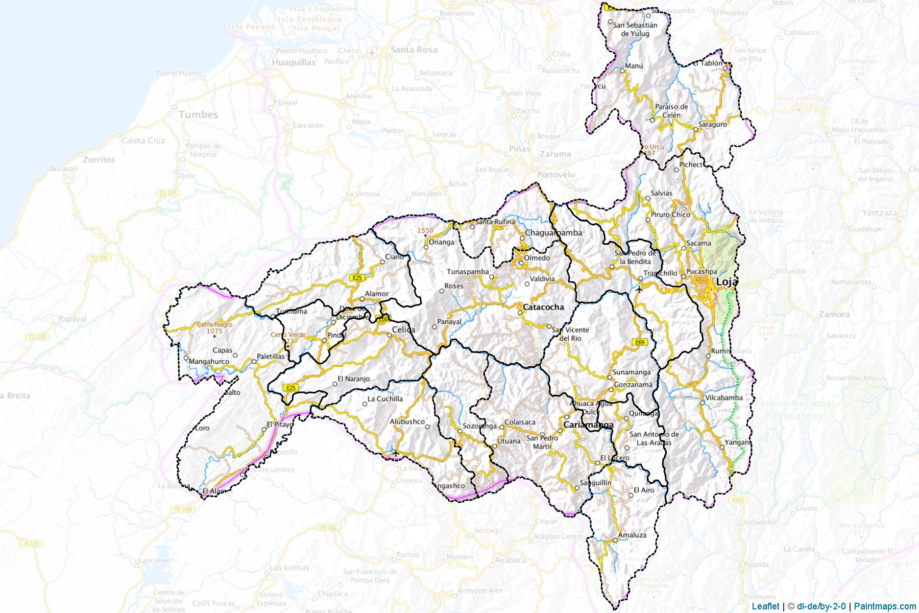 Loja (Ecuador) Map Cropping Samples-1