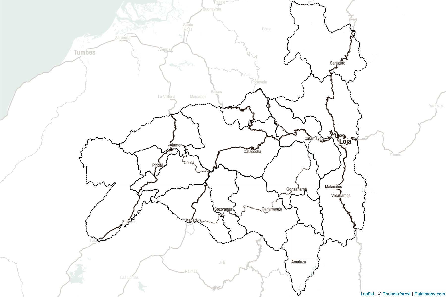 Muestras de recorte de mapas Loja (Ecuador)-2