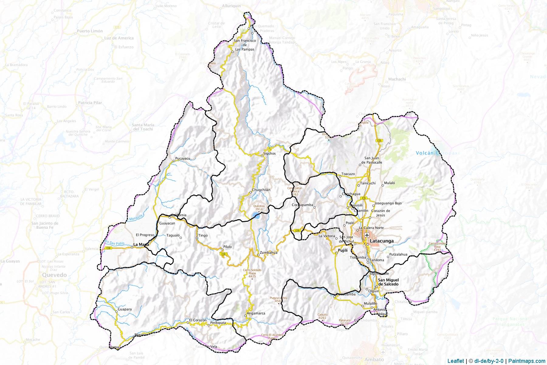 Cotopaxi Province (Ekvador) Haritası Örnekleri-1