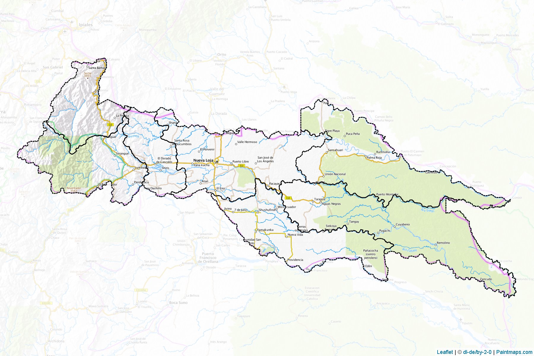 Muestras de recorte de mapas Sucumbios (Ecuador)-1