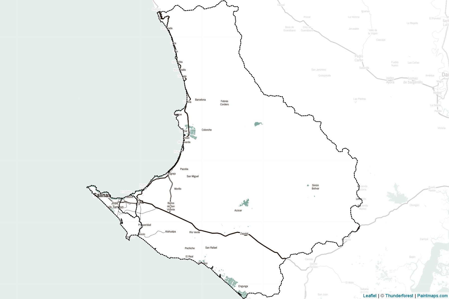 Muestras de recorte de mapas Santa Elena (Ecuador)-2