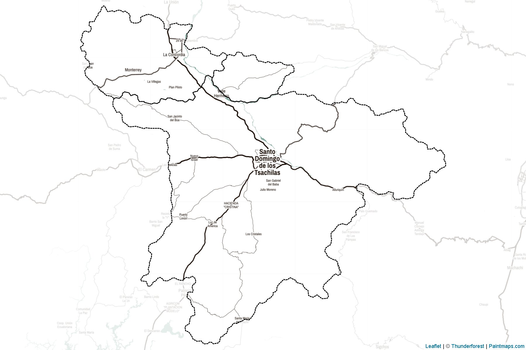 Muestras de recorte de mapas Santo Domingo de los Tsáchilas (Ecuador)-2