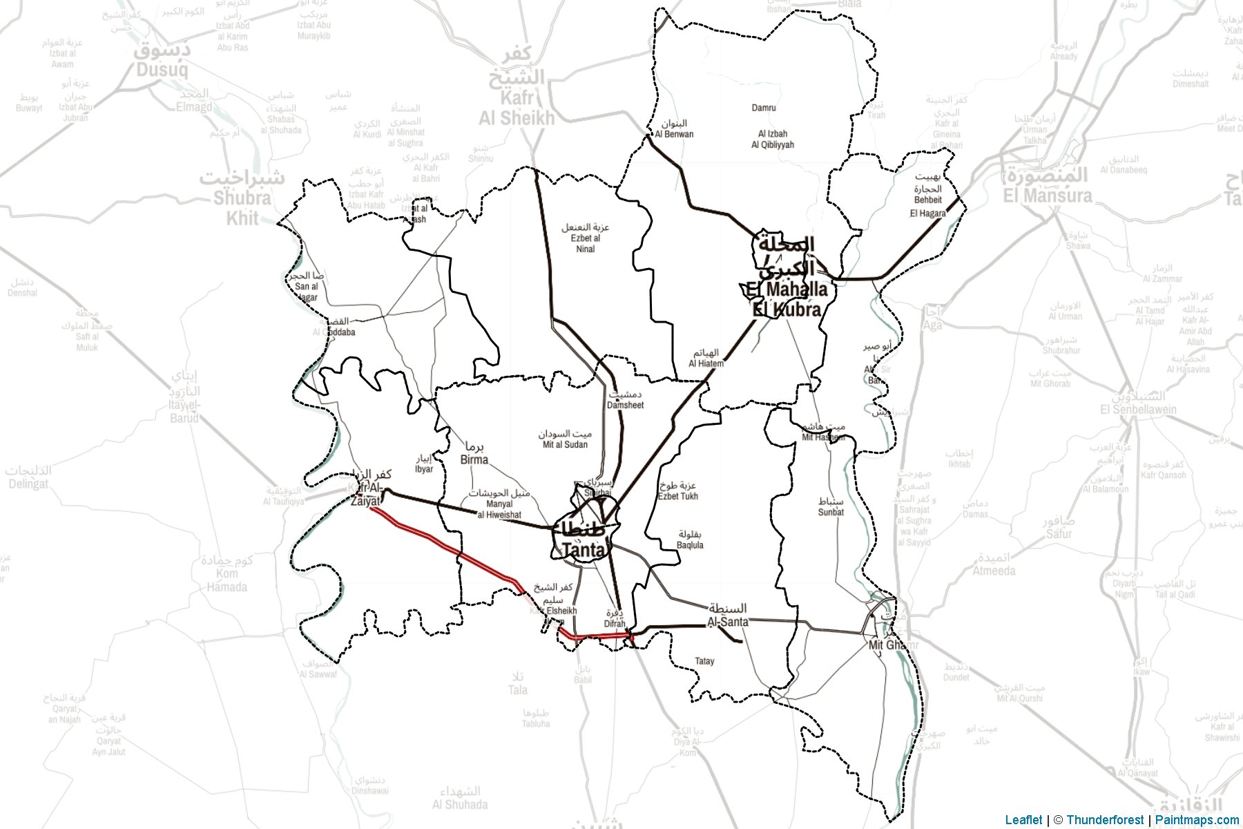 Muestras de recorte de mapas Al Gharbiyah (Egipto)-2