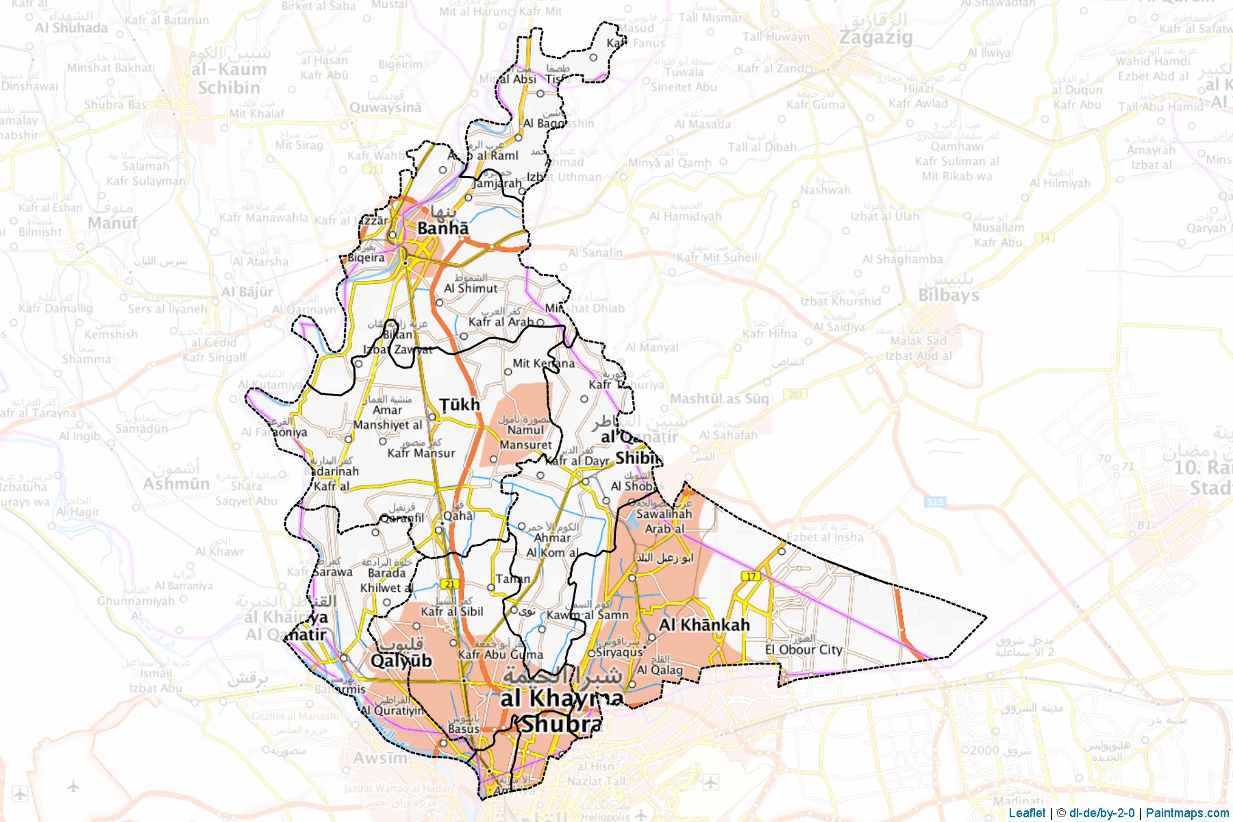 Qalubia (Egypt) Map Cropping Samples-1