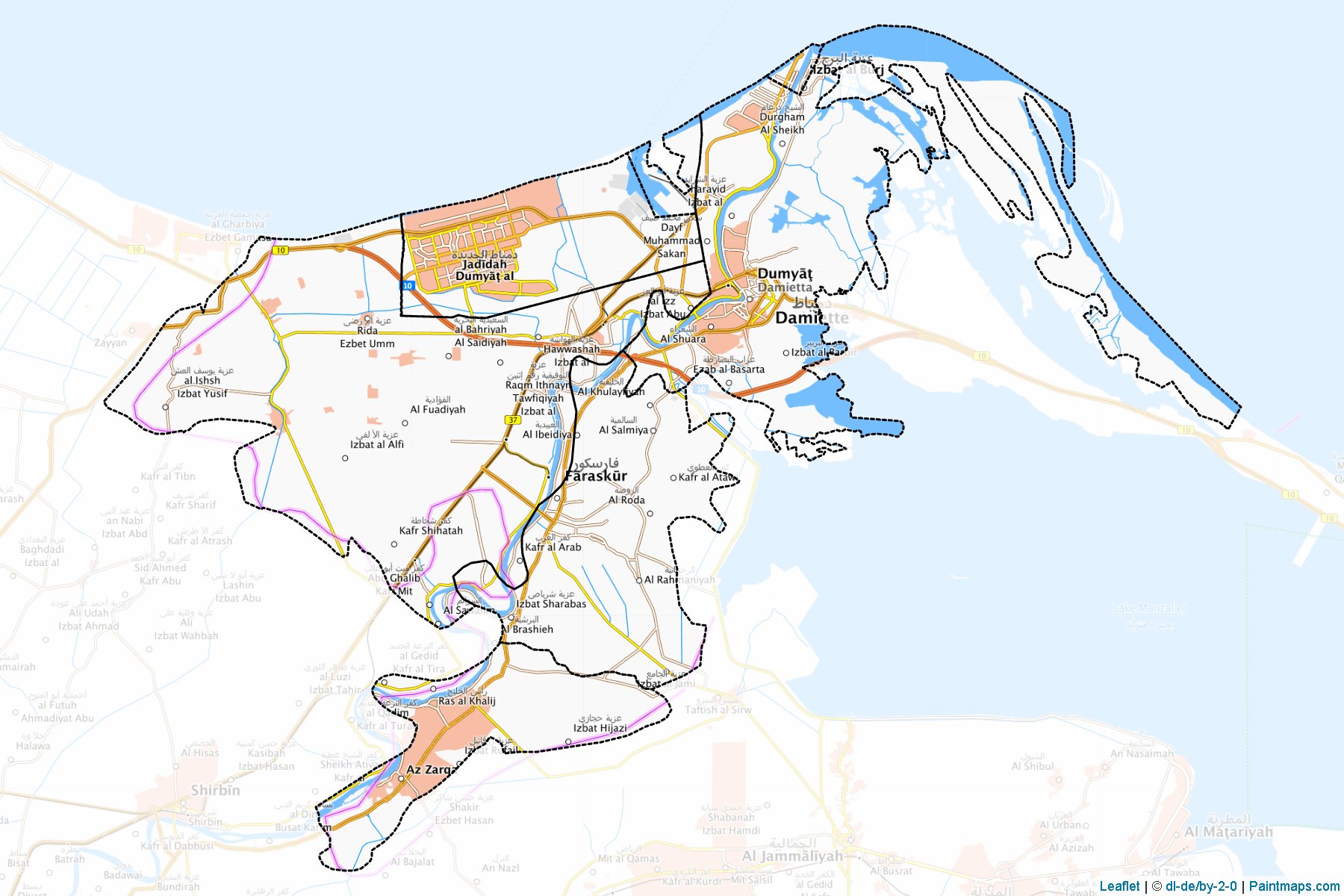 Muestras de recorte de mapas Dumyat (Egipto)-1