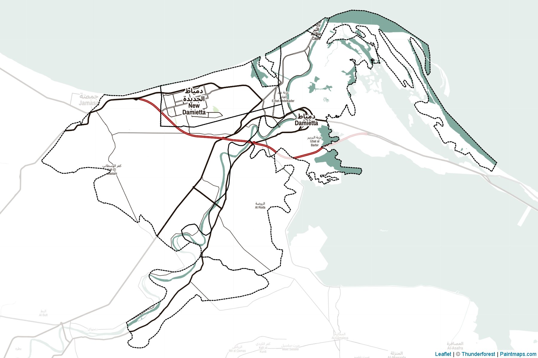 Muestras de recorte de mapas Dumyat (Egipto)-2