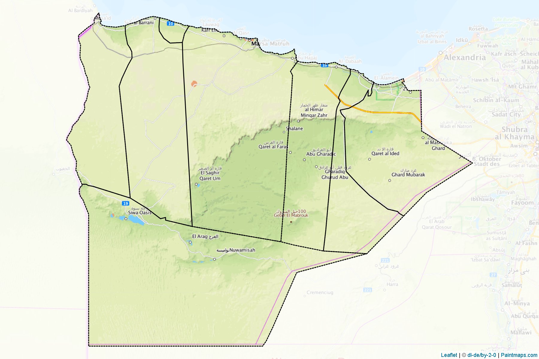 Muestras de recorte de mapas Matruh (Egipto)-1