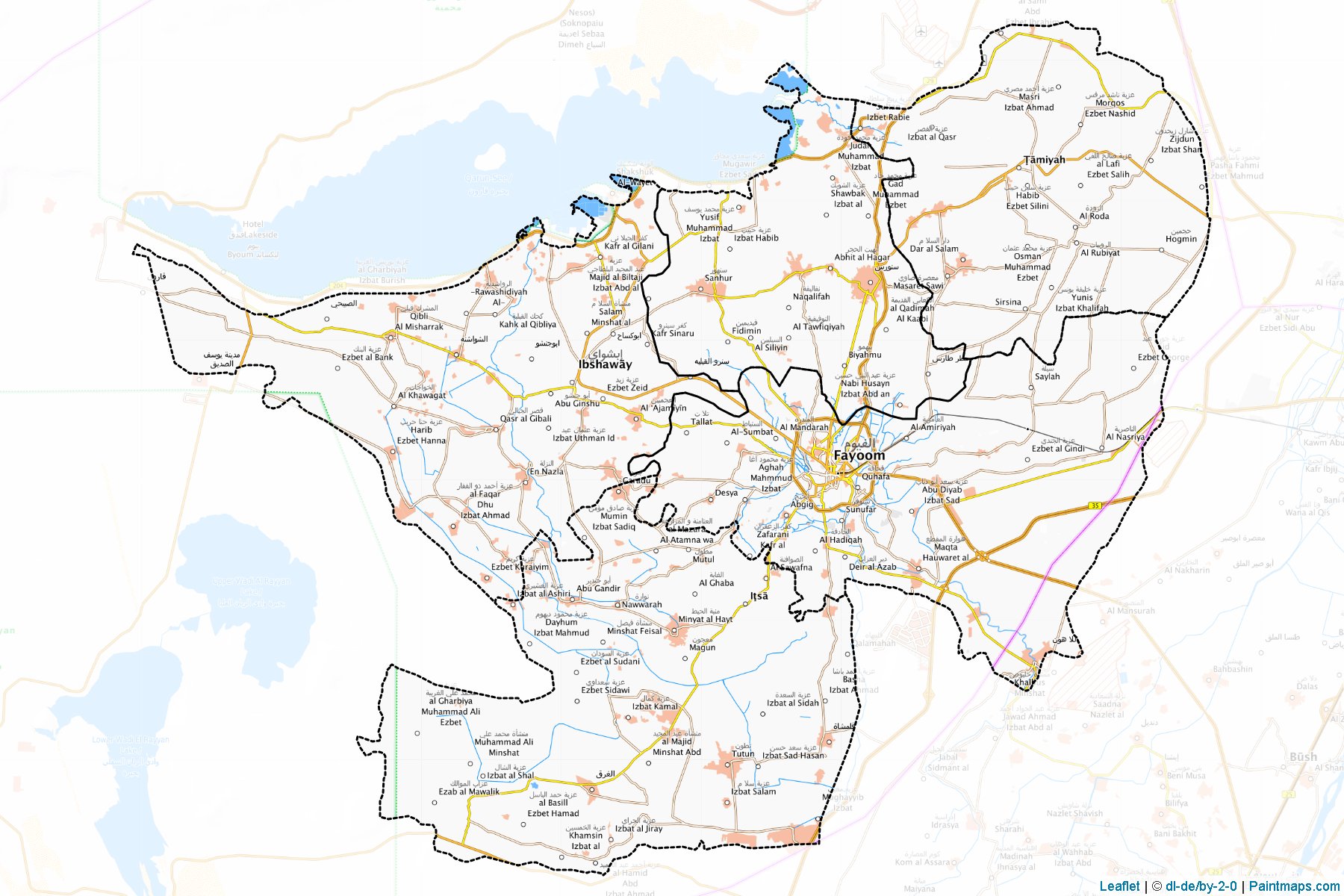 Muestras de recorte de mapas Al Fayyum (Egipto)-1