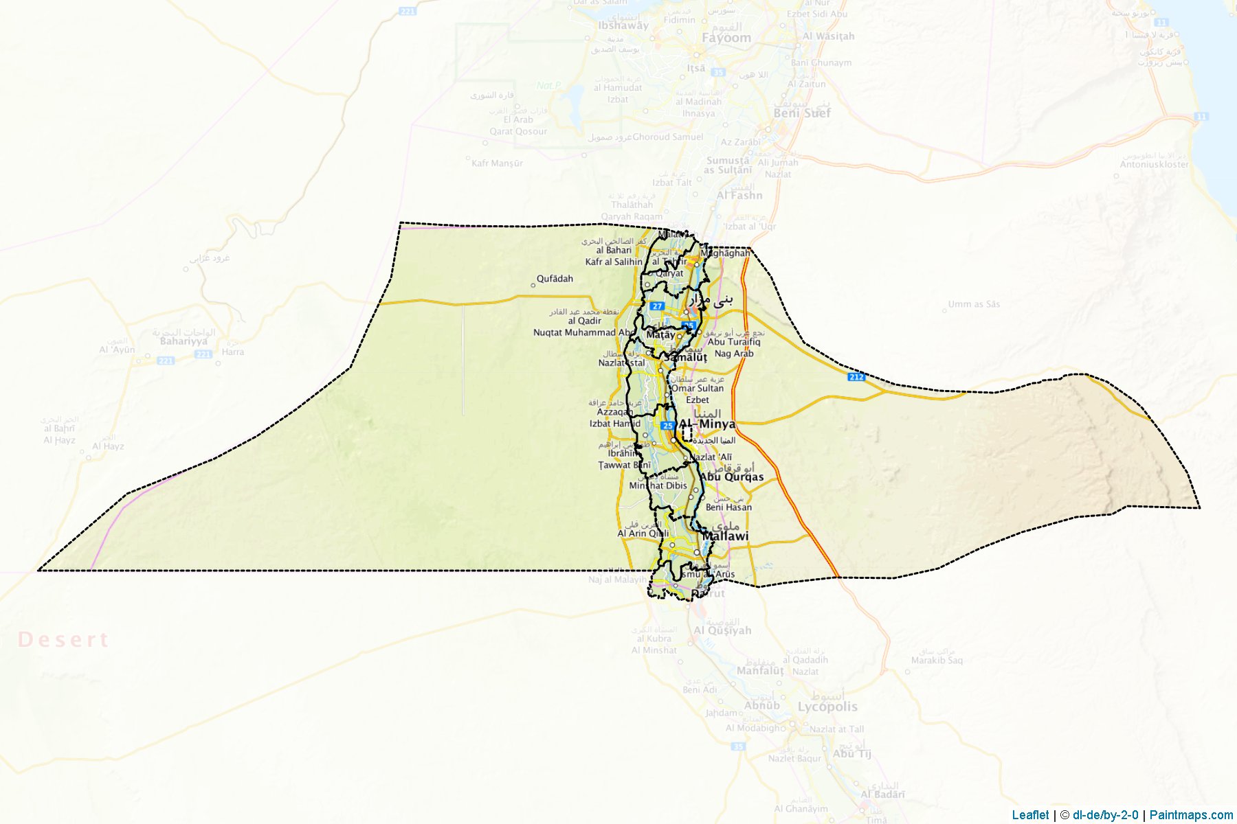 Menia (Egypt) Map Cropping Samples-1