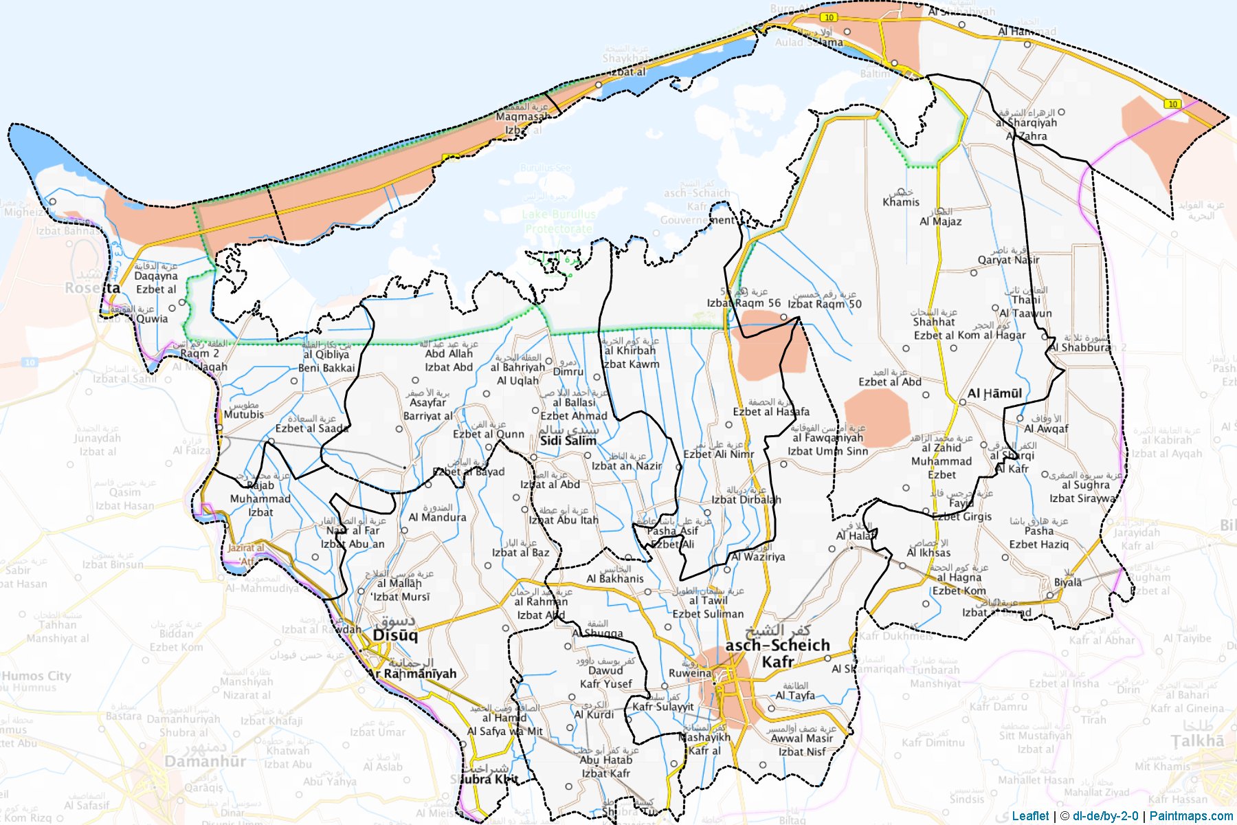 Muestras de recorte de mapas Kafr ash Shaykh (Egipto)-1