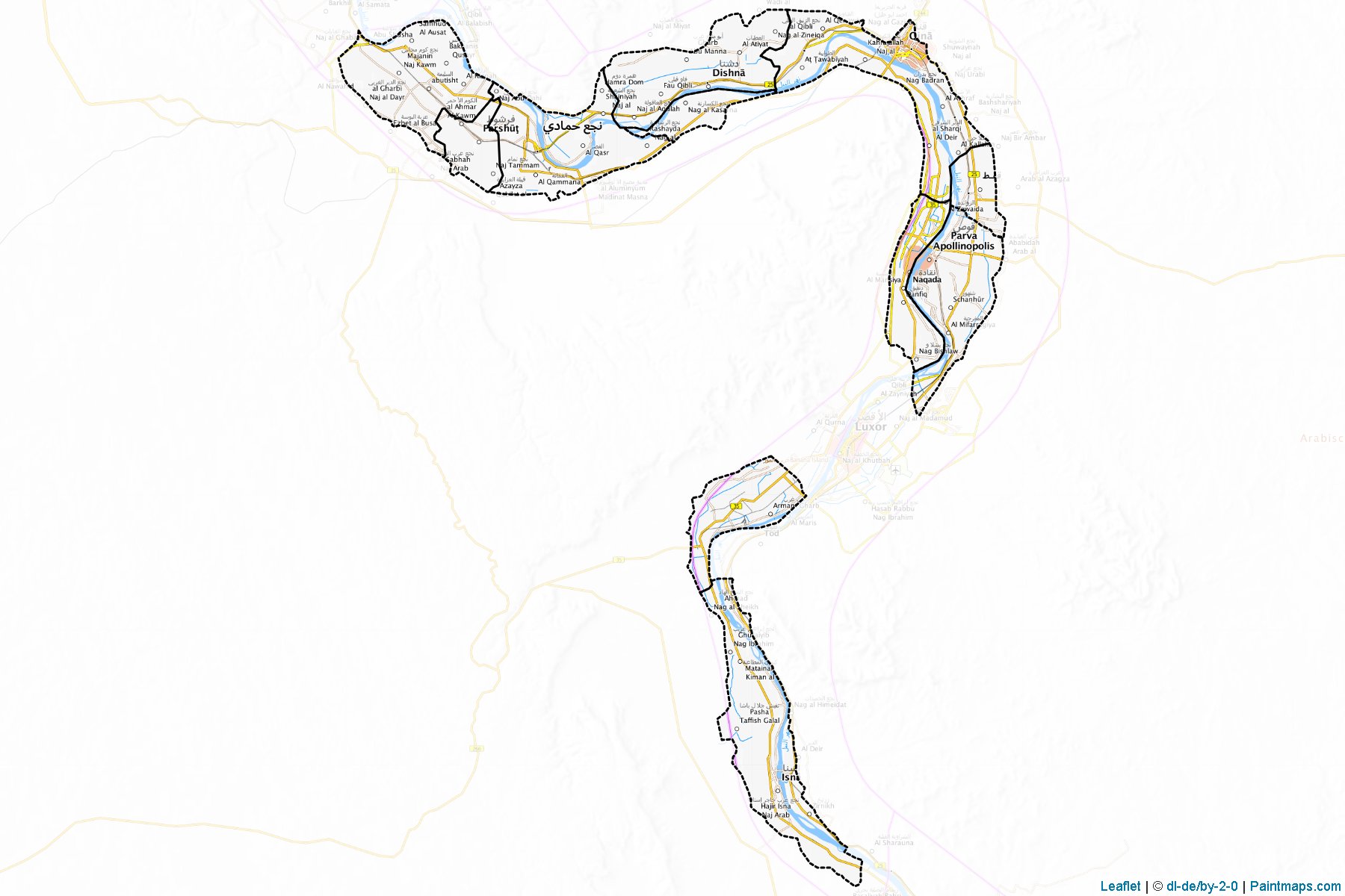 Muestras de recorte de mapas Qina (Egipto)-1