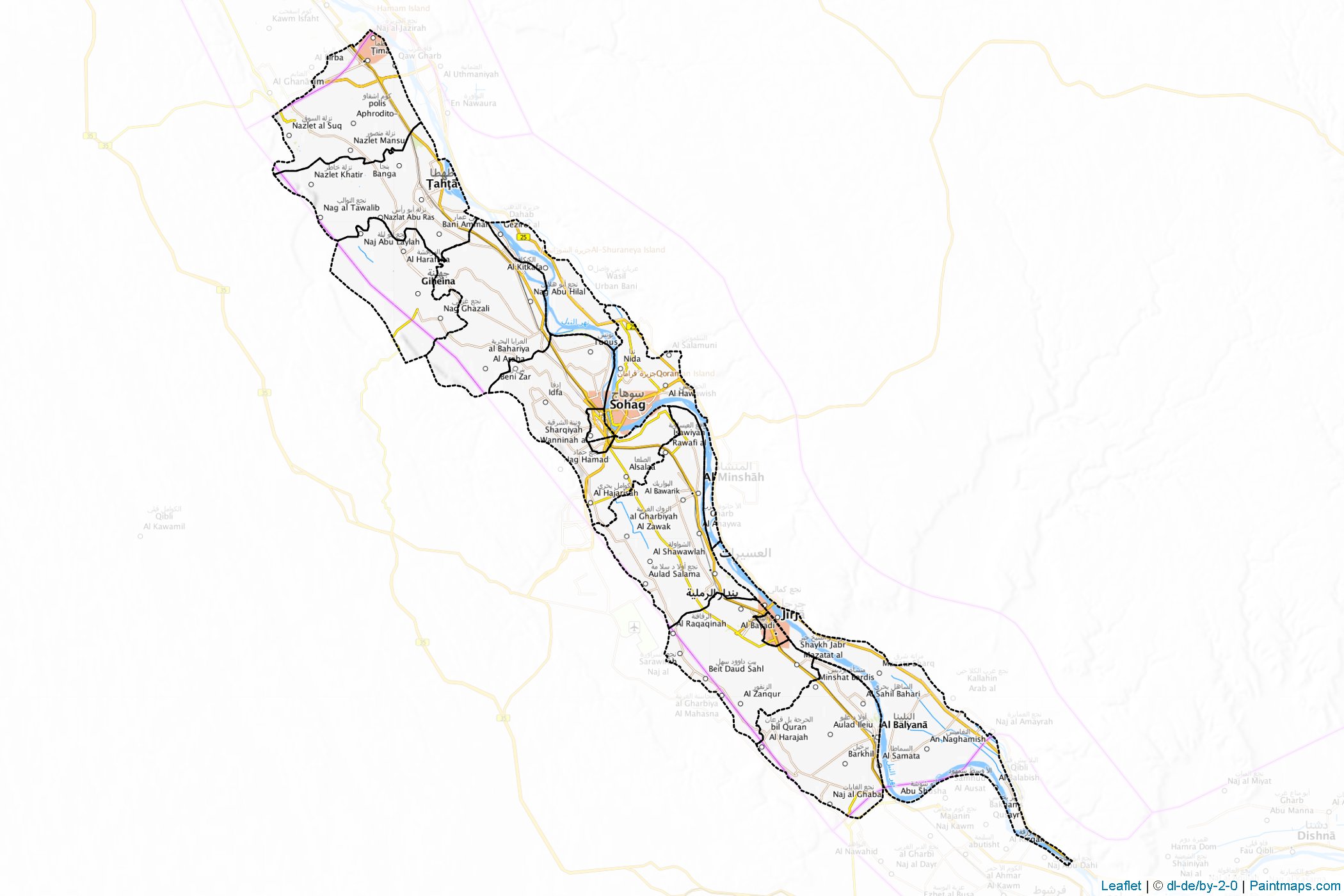 Muestras de recorte de mapas Suhaj (Egipto)-1