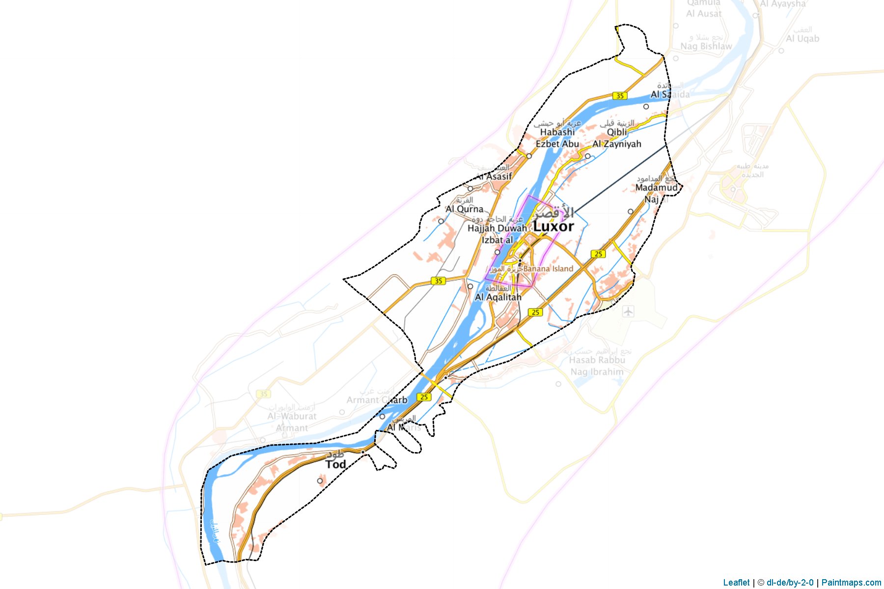 Muestras de recorte de mapas Luxor (Egipto)-1