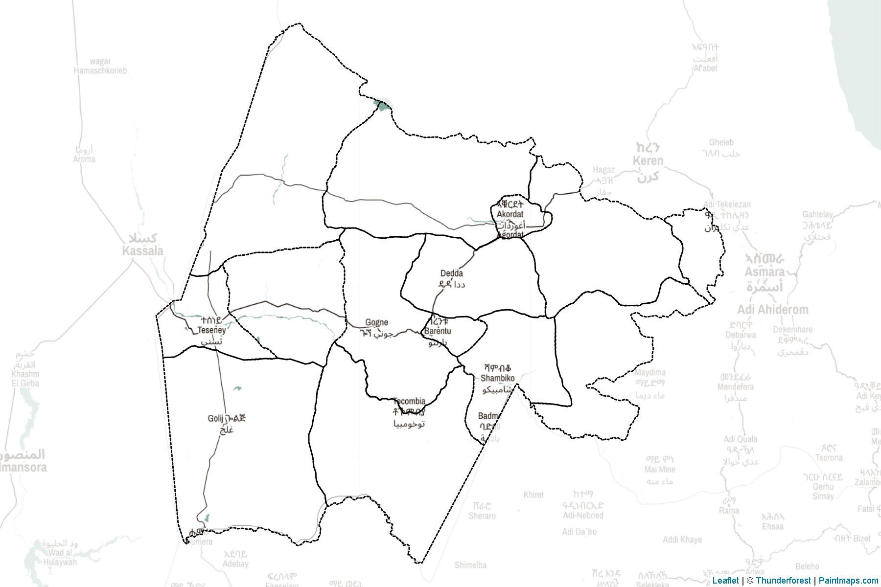 Gash-Barka (Eritrea) Map Cropping Samples-2