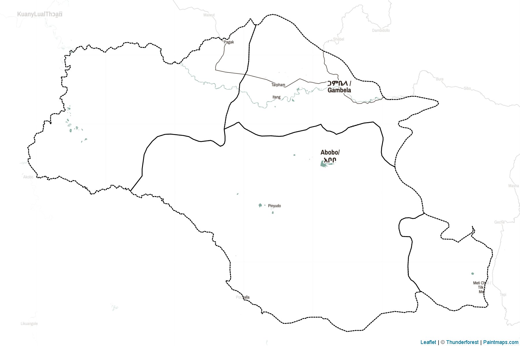 Muestras de recorte de mapas Gambella Peoples (Etiopía)-2