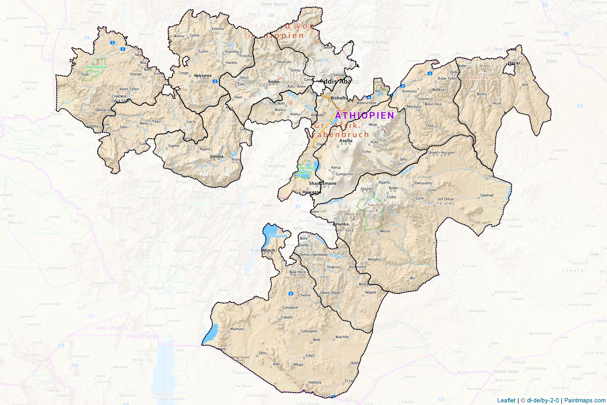 Muestras de recorte de mapas Oromiya (Etiopía)-1