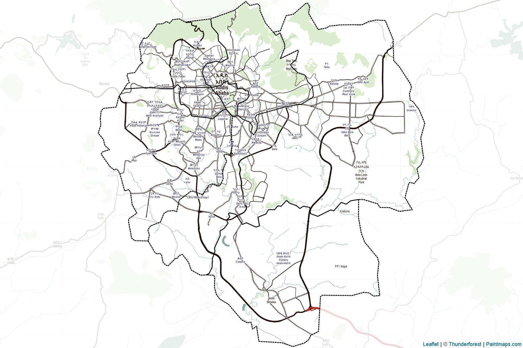 Addis Ababa (Etiyopya) Haritası Örnekleri-2