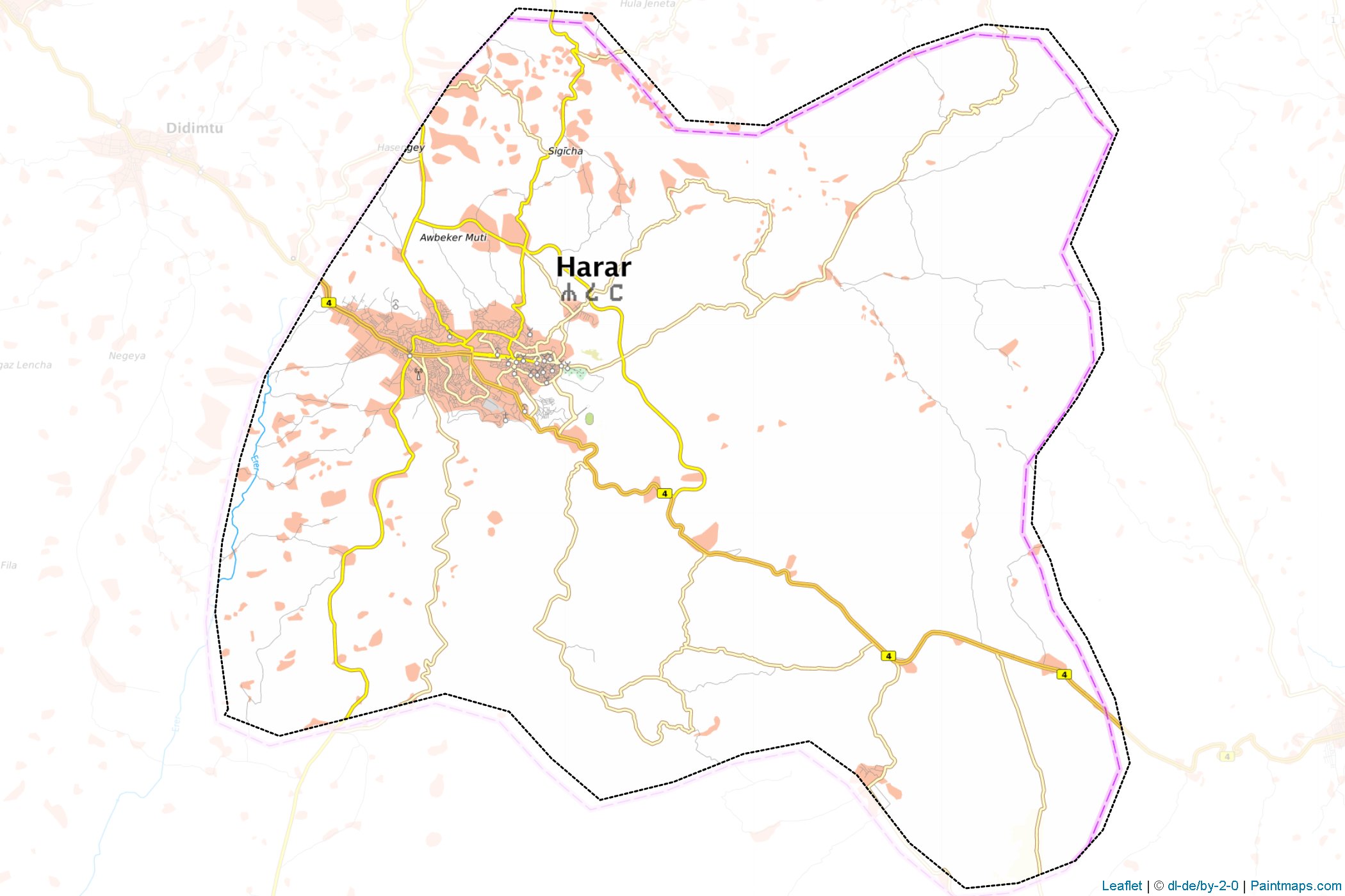 Muestras de recorte de mapas Harari People (Etiopía)-1