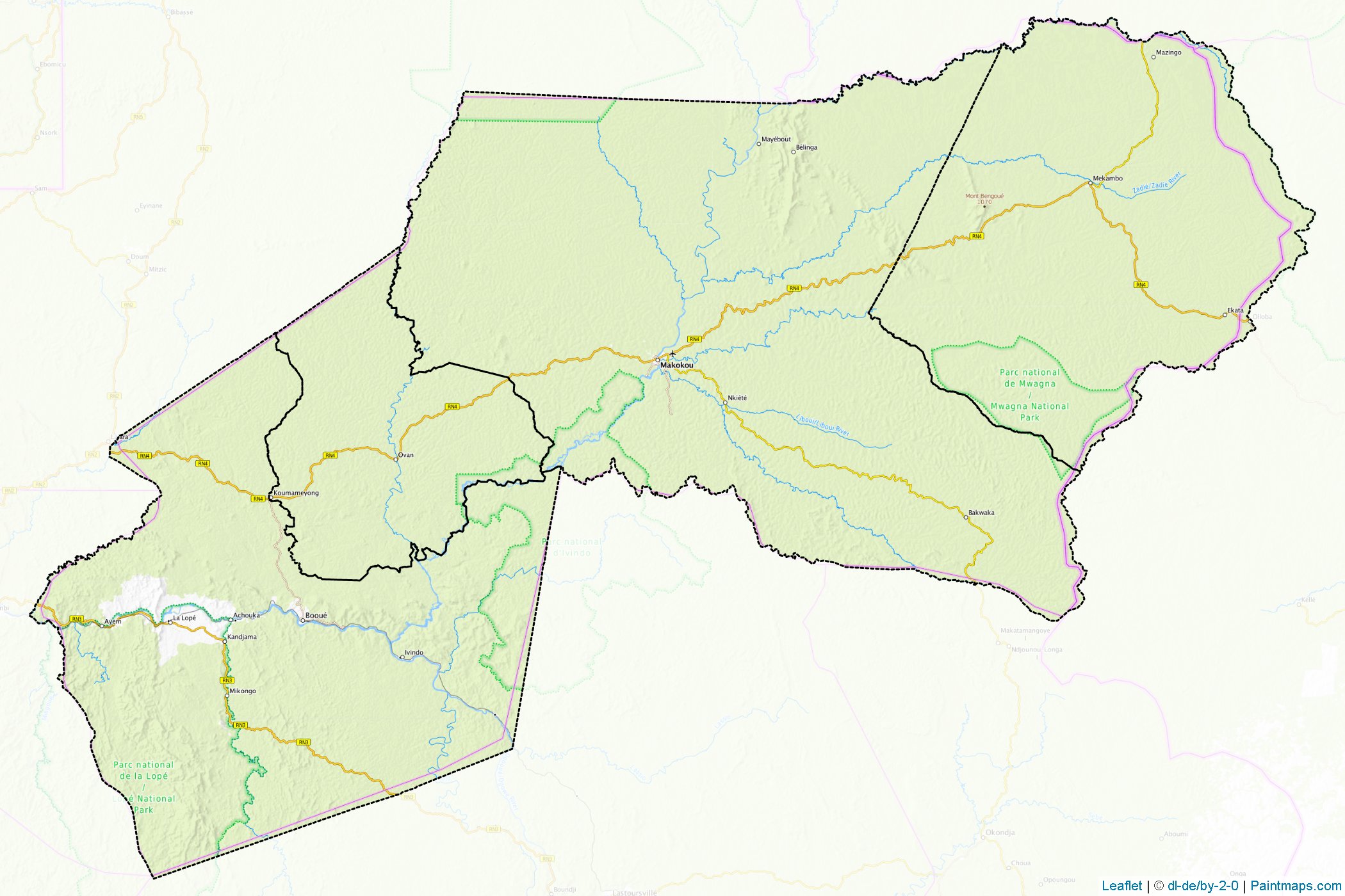 Muestras de recorte de mapas Ogooué-Ivindo (Gabón)-1