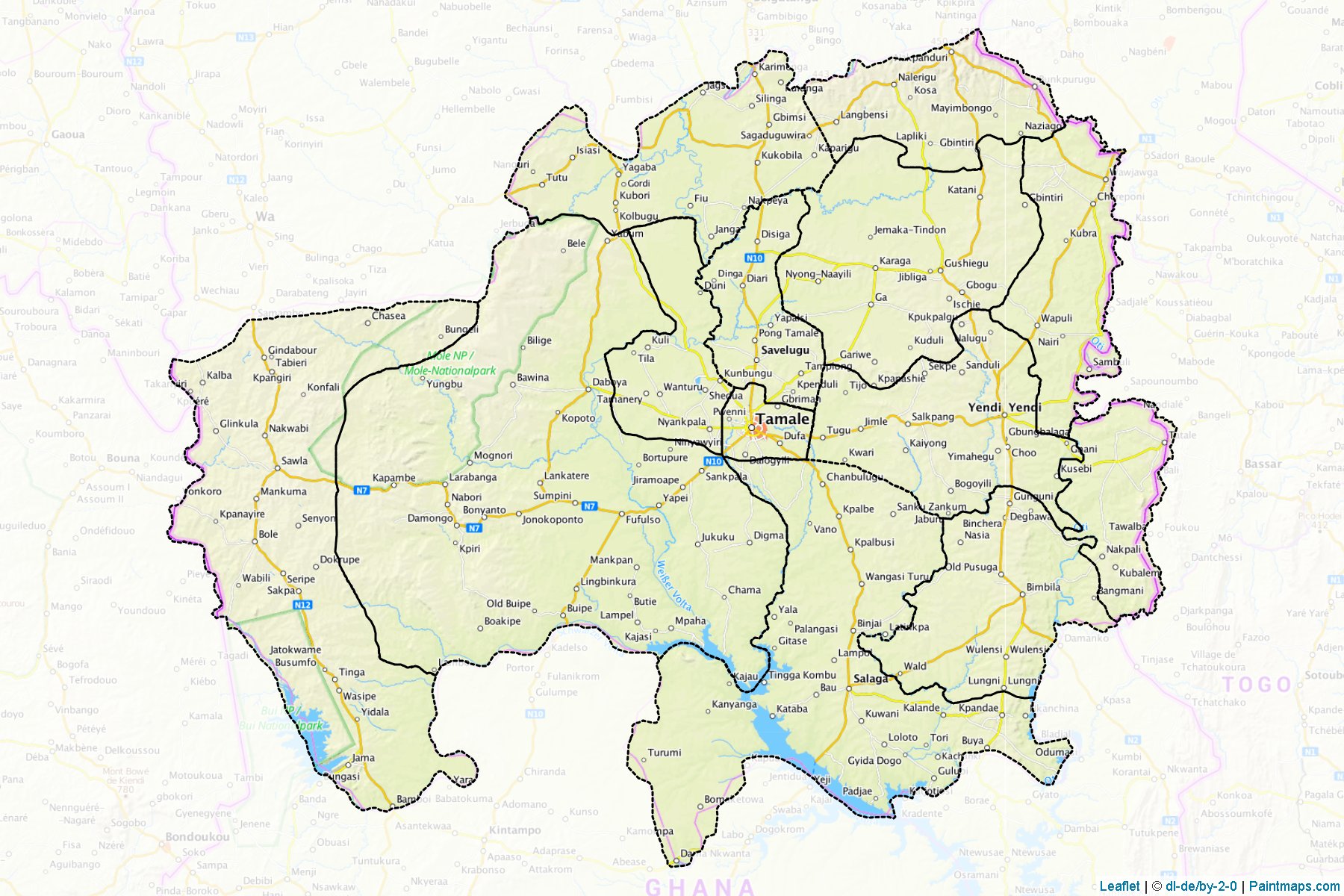 Muestras de recorte de mapas Northern (Ghana)-1