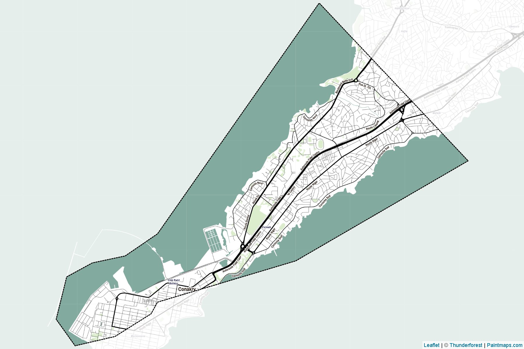 Conakry (Guinea) Map Cropping Samples-2