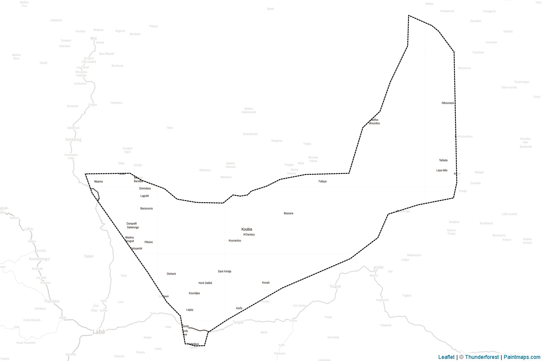 Koubia (Guinea) Map Cropping Samples-2