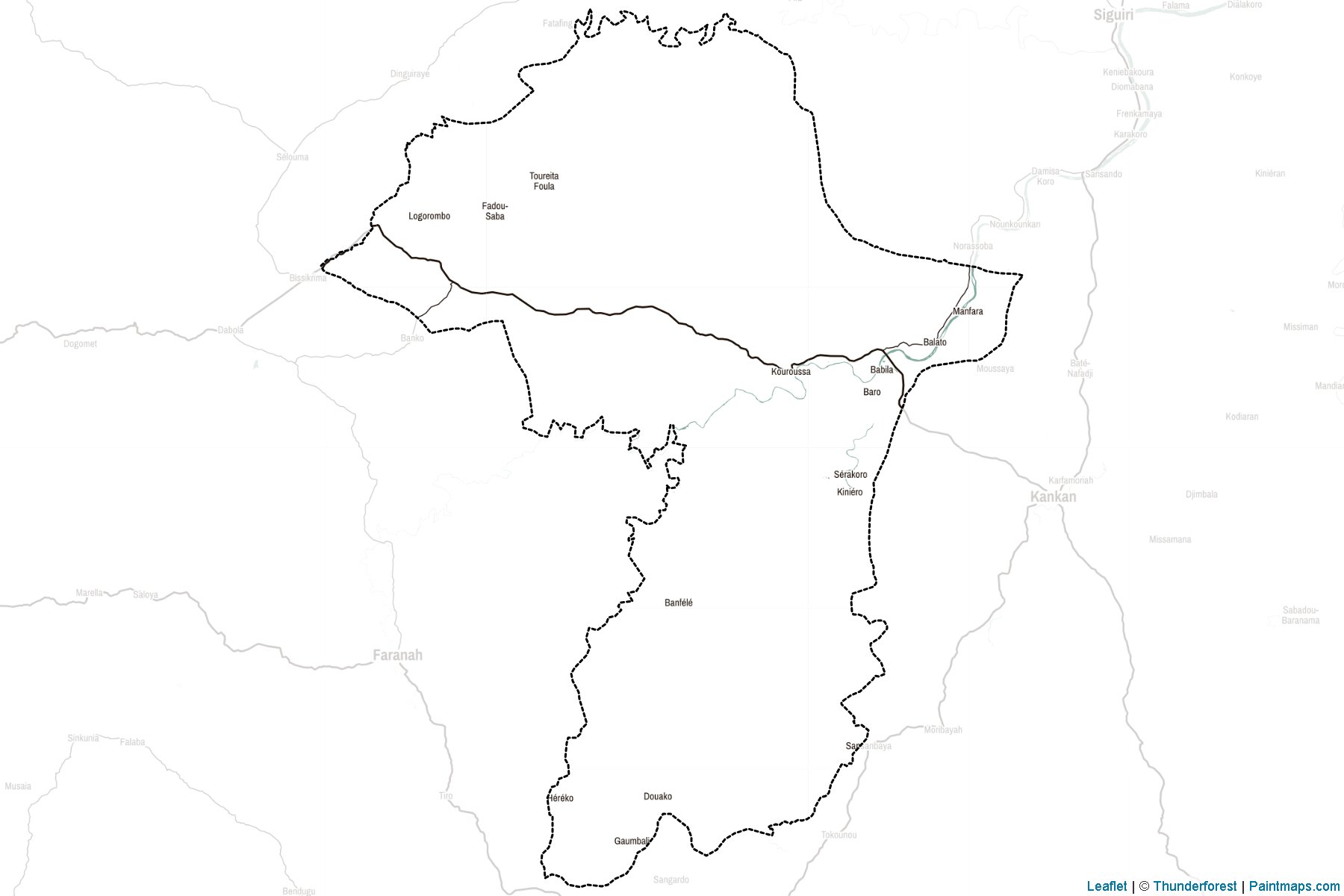 Muestras de recorte de mapas Kouroussa (Guinea)-2