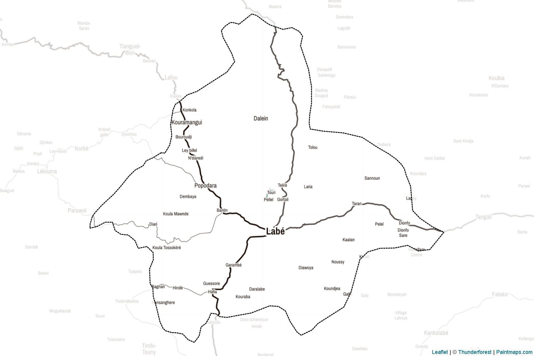 Muestras de recorte de mapas Labé (Guinea)-2