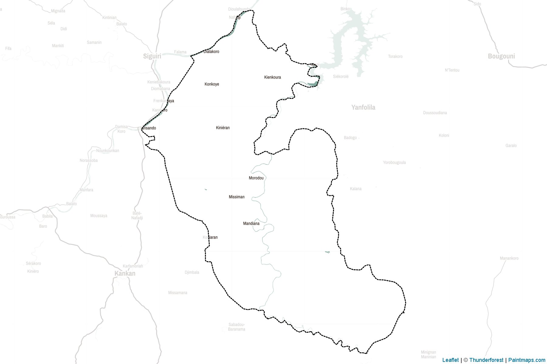 Muestras de recorte de mapas Mandiana (Guinea)-2