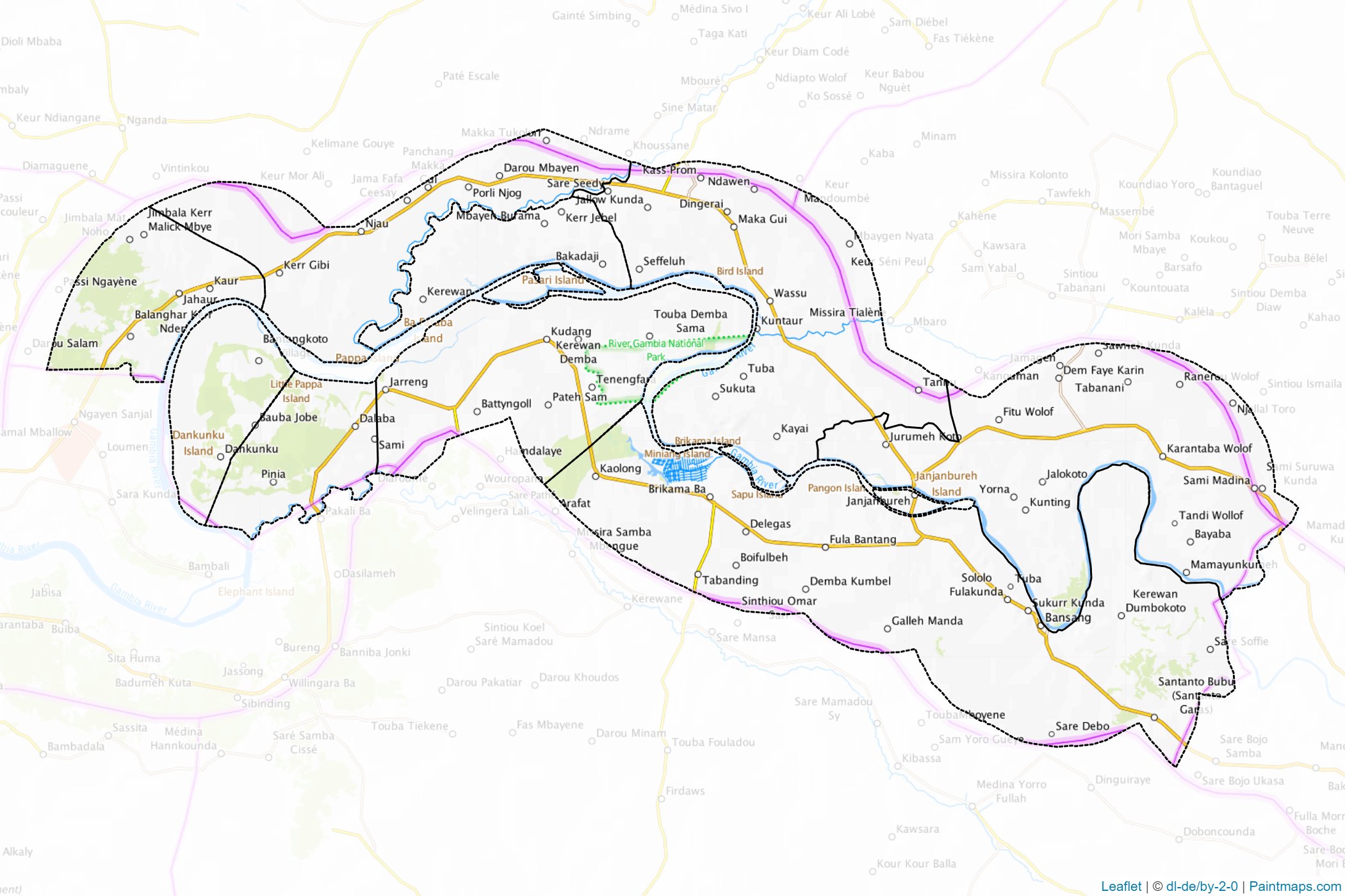 Muestras de recorte de mapas Central River (Gambia)-1