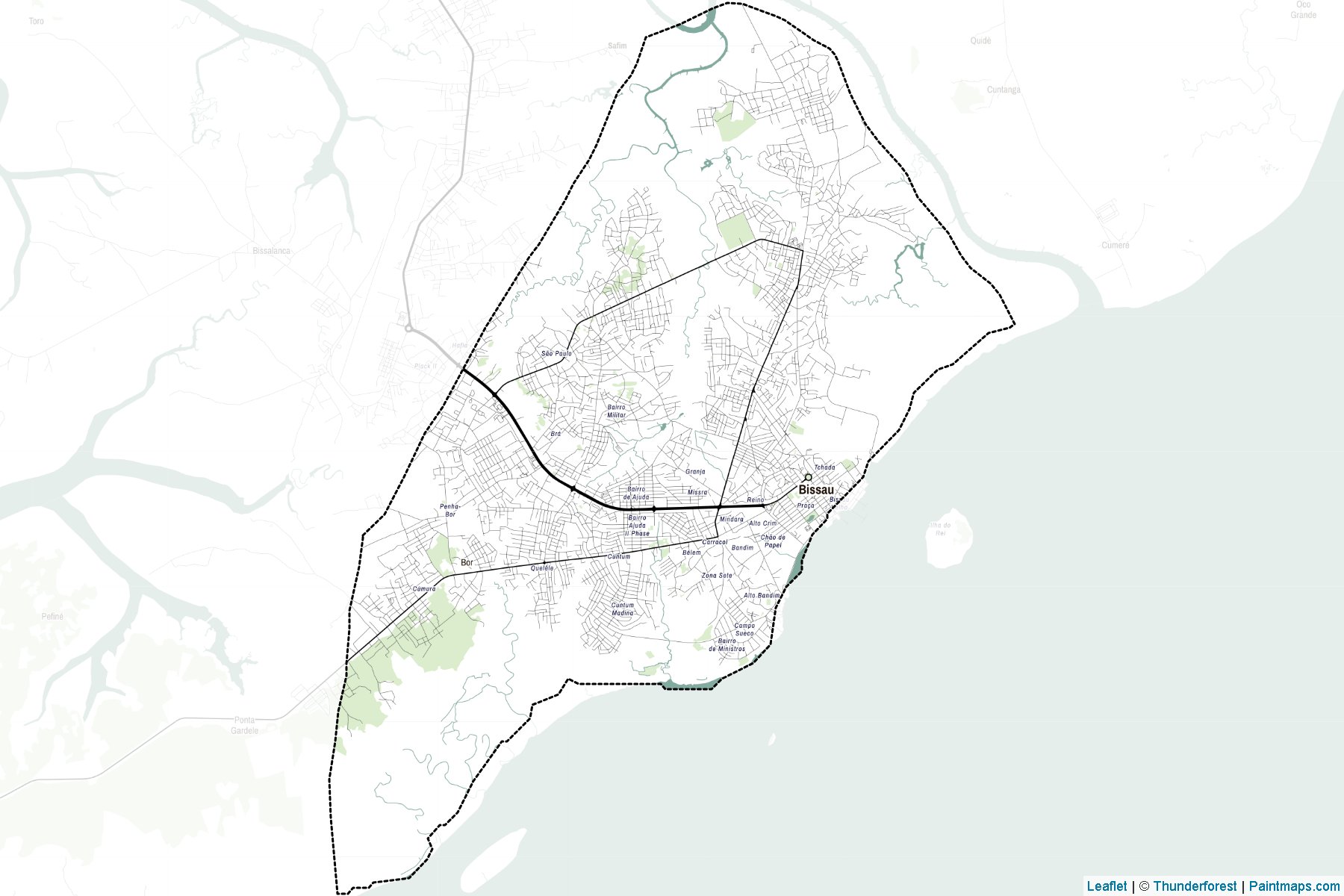 Muestras de recorte de mapas Bissau (Guinea-Bissau)-2