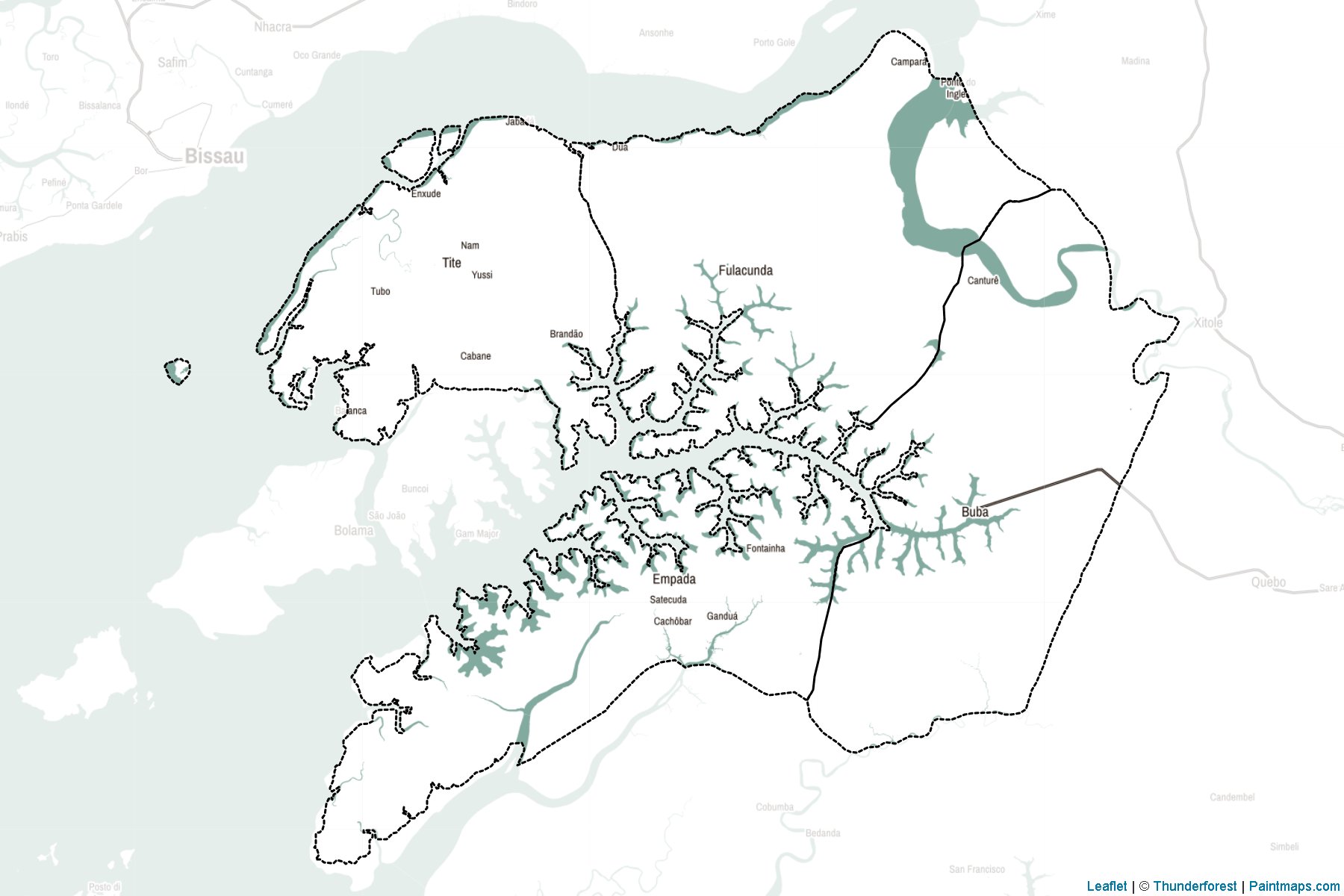 Muestras de recorte de mapas Quinara (Guinea-Bissau)-2