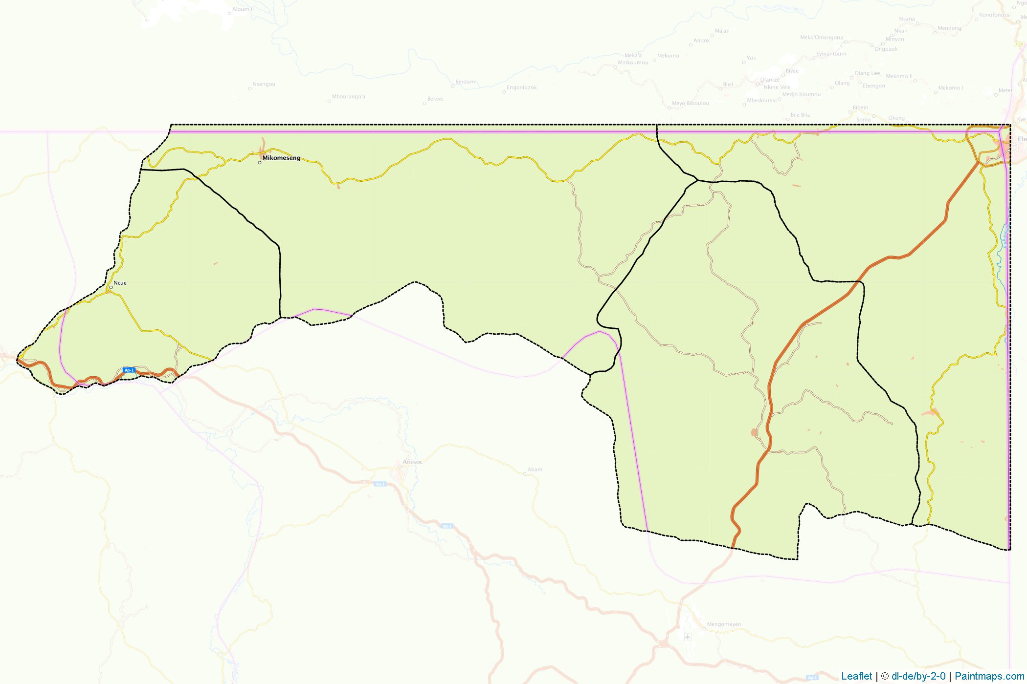 Kié-Ntem Province (Equatorial Guinea) Map Cropping Samples-1