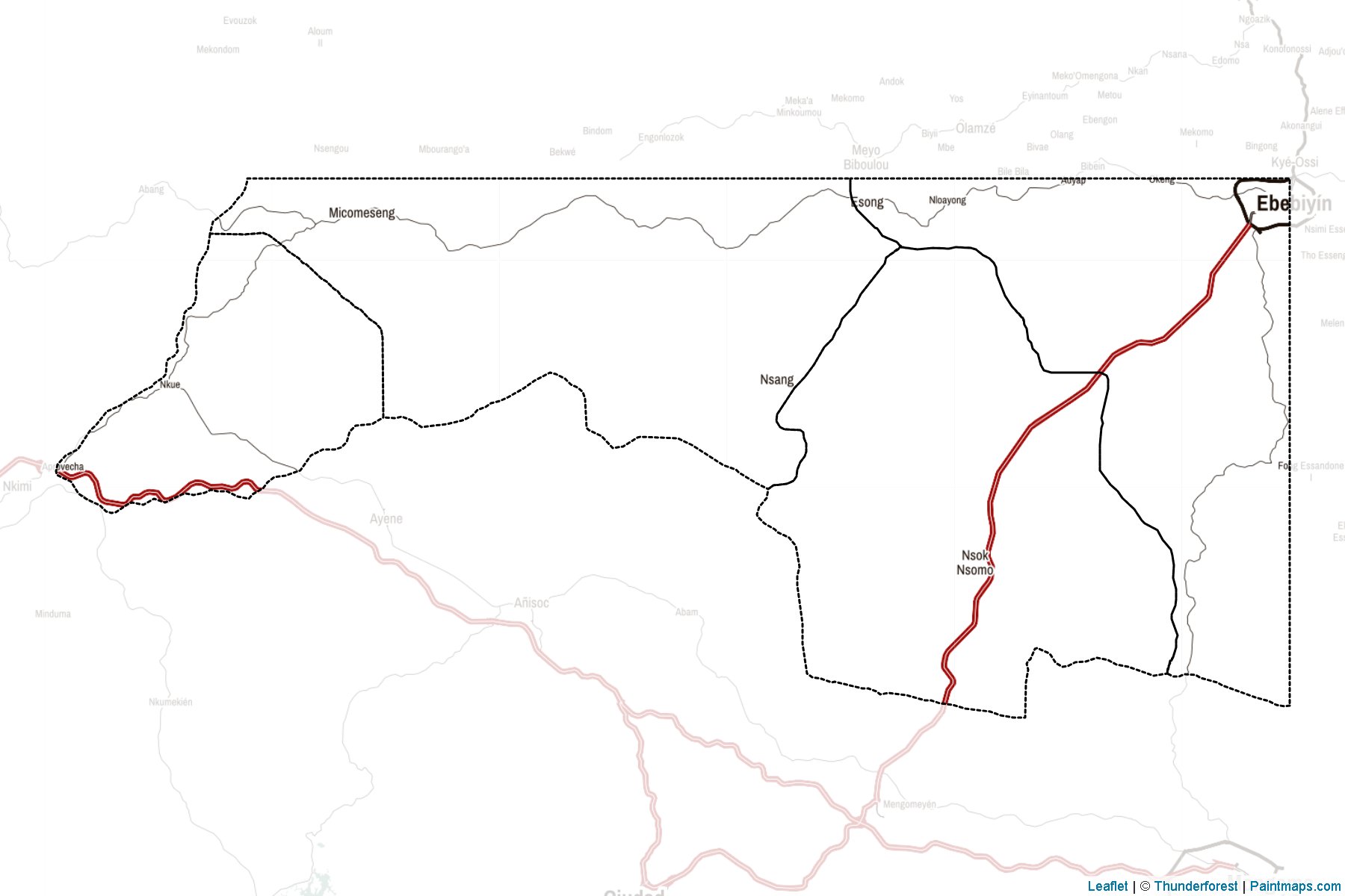 Kié-Ntem Province (Equatorial Guinea) Map Cropping Samples-2