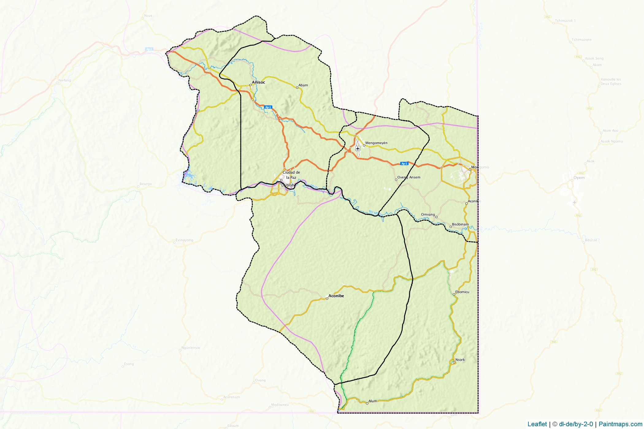 Wele-Nzas Province (Ekvator Ginesi) Haritası Örnekleri-1