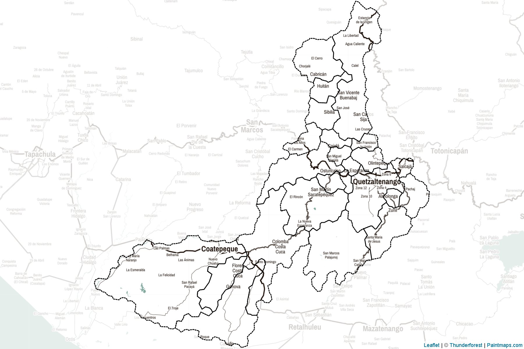 Muestras de recorte de mapas Quezaltenango (Guatemala)-2