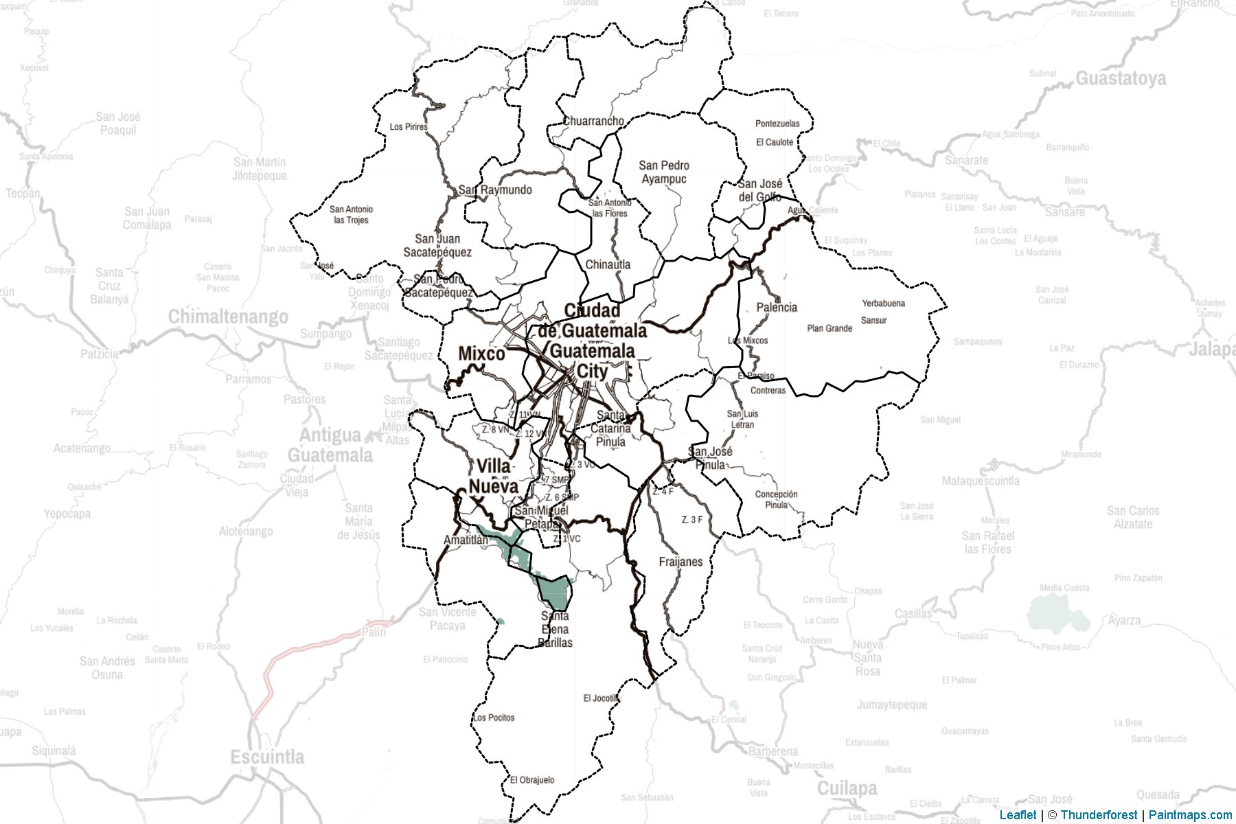 Muestras de recorte de mapas Guatemala (Guatemala)-2