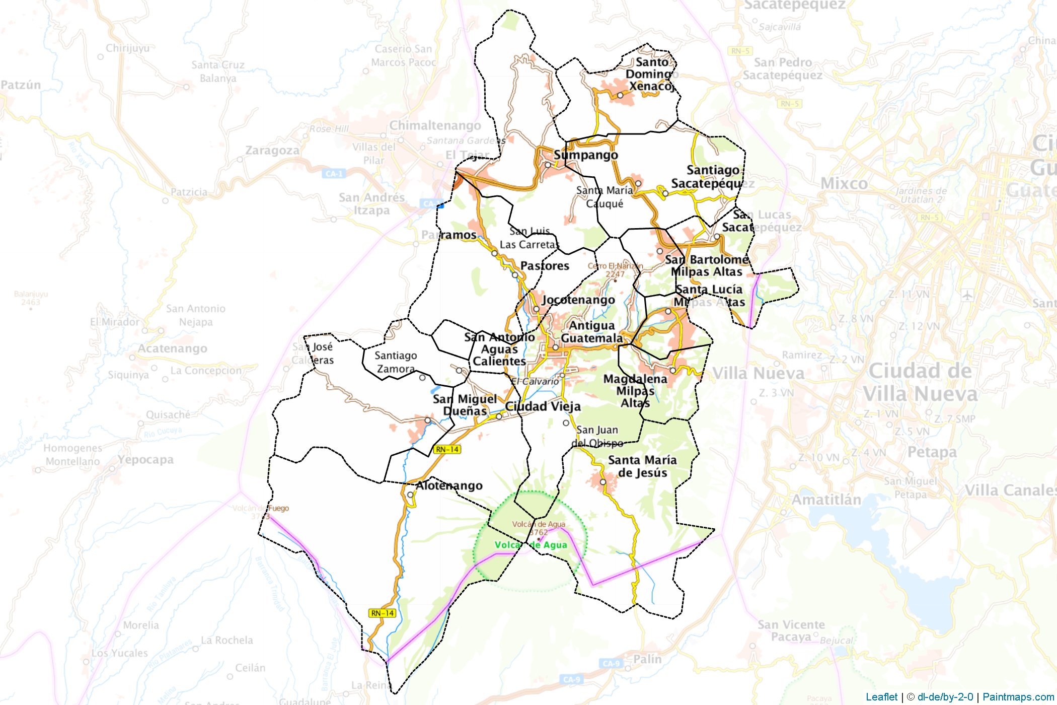 Muestras de recorte de mapas Sacatepequez (Guatemala)-1